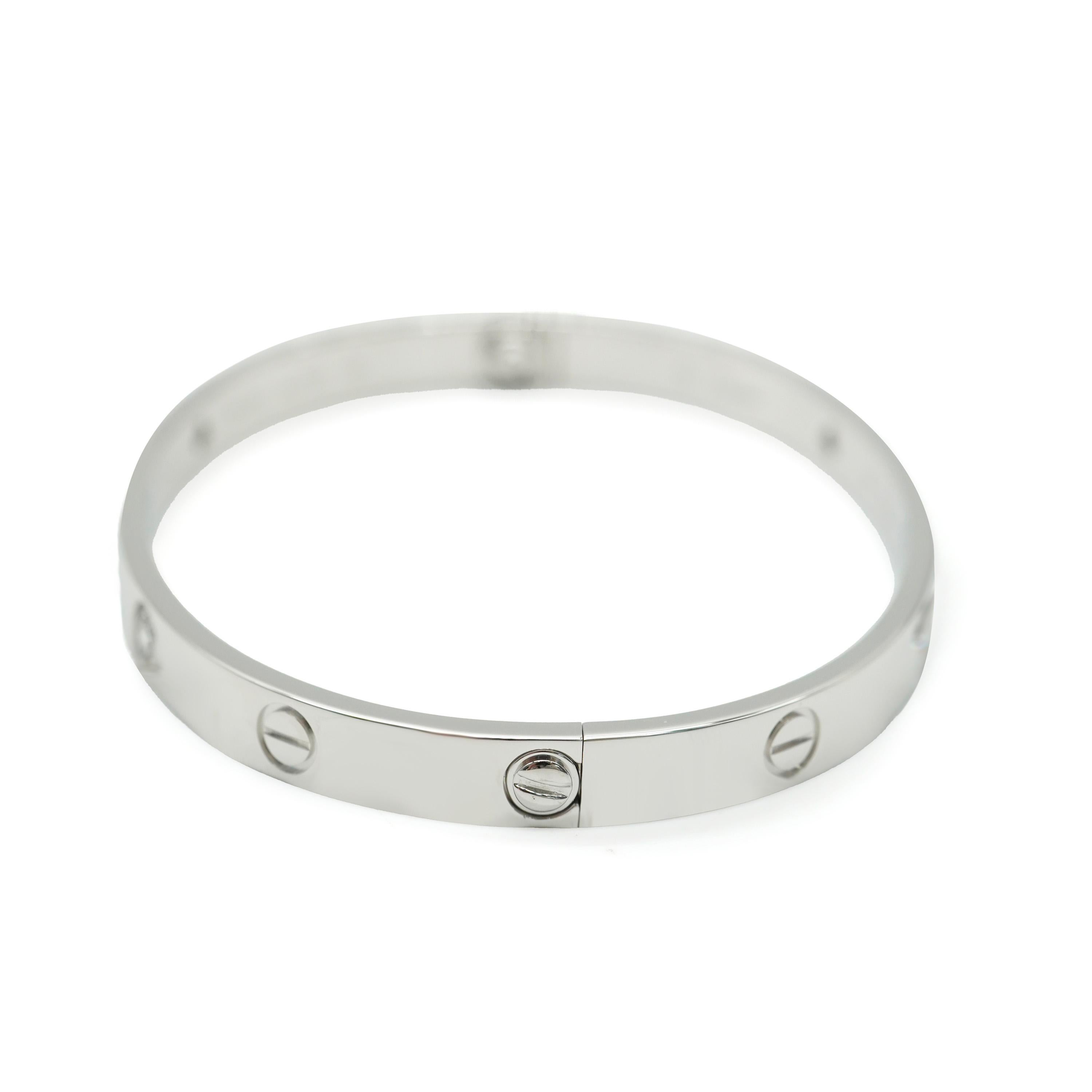 Cartier Love Bracelet, 4 Diamonds (White Gold) In Excellent Condition In New York, NY
