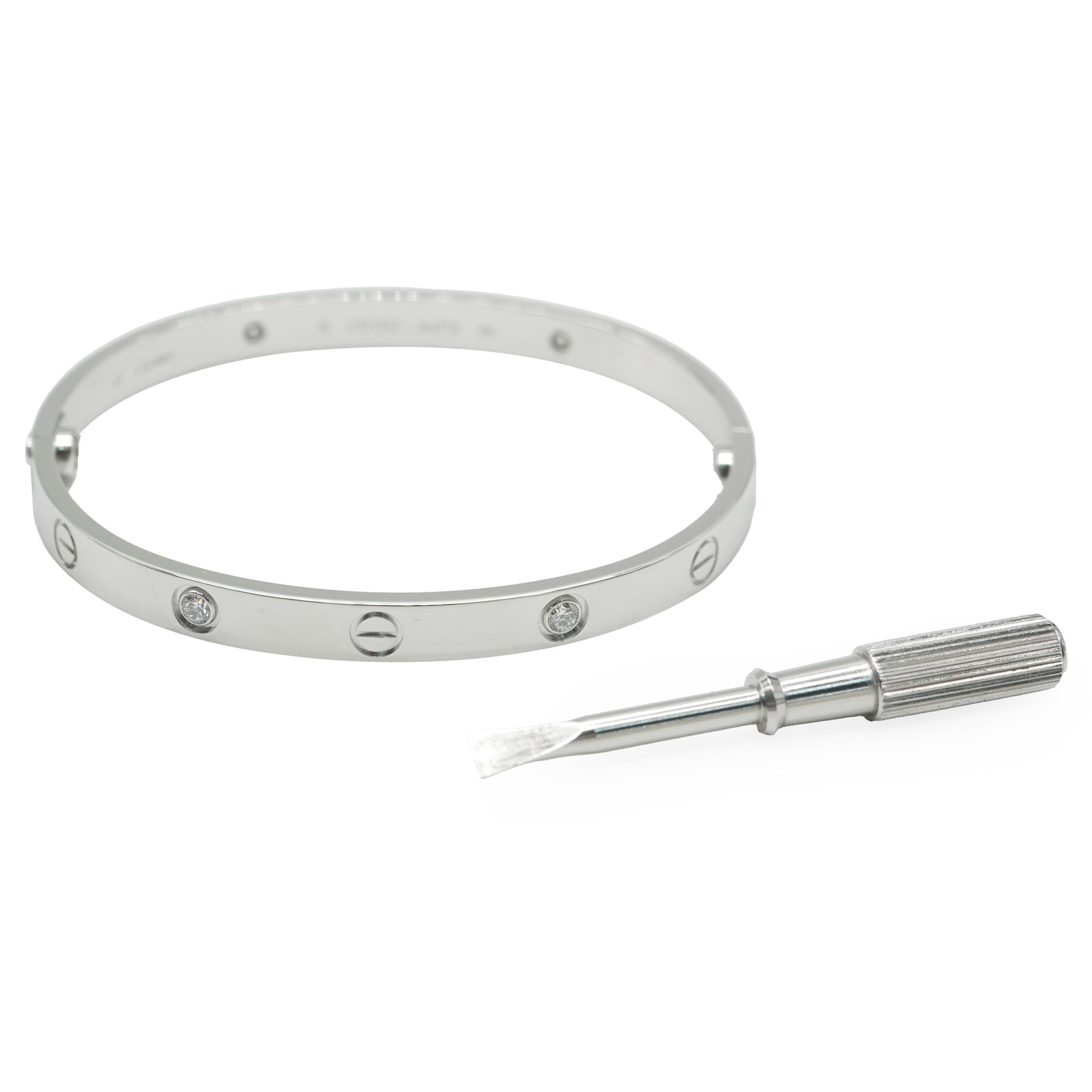 Cartier Love Bracelet, 4 Diamonds (White Gold) 1