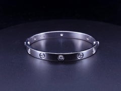 Cartier Love Bracelet 6 Diamonds White Gold Size 16
