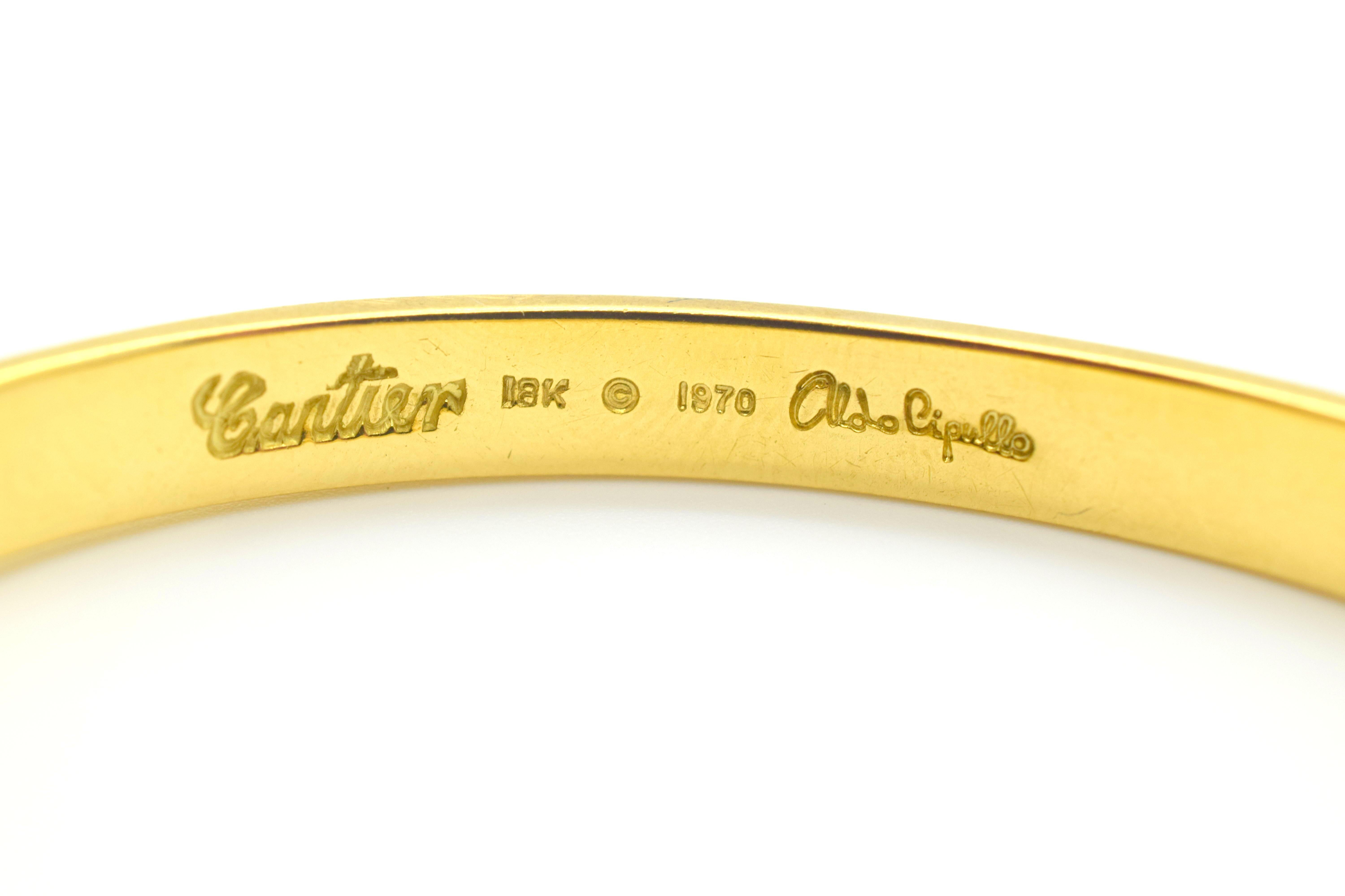 Vintage Cartier Love Bracelet by Aldo Cipullo. Love bangle is a size 17 and is in great used condition. The bangle is hallmarked 
