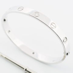 Cartier Love Armreif Armband 6 Diamanten Weißgold 16 mit Papieren