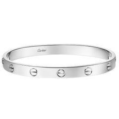 Cartier Love Bracelet Bangle Classic Model White Gold Size 20