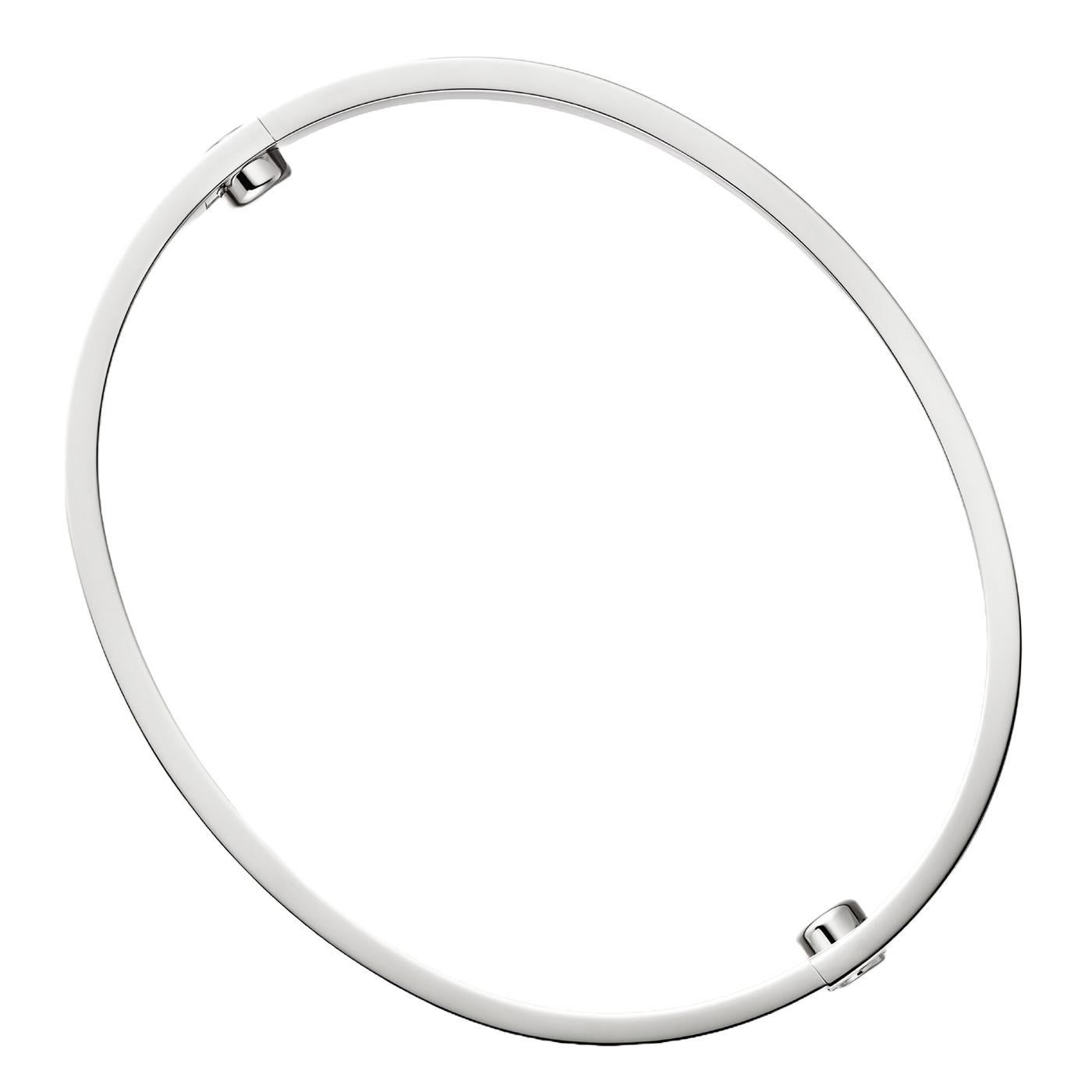 Women's Cartier Love Bracelet Bangle Classic Model White Gold Brushed Finish Size 20 For Sale