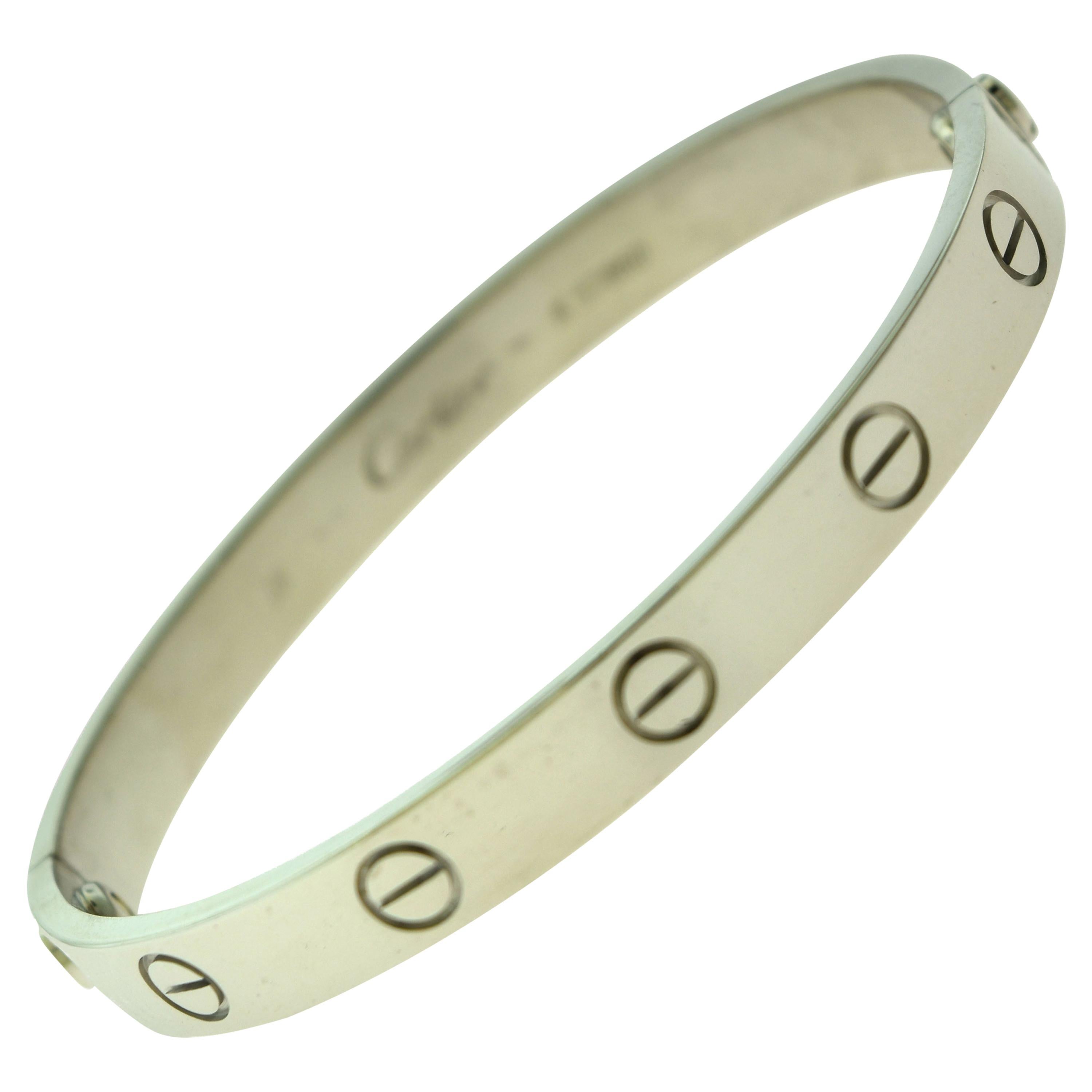 Cartier Love Bracelet Bangle in 18 Karat White Gold