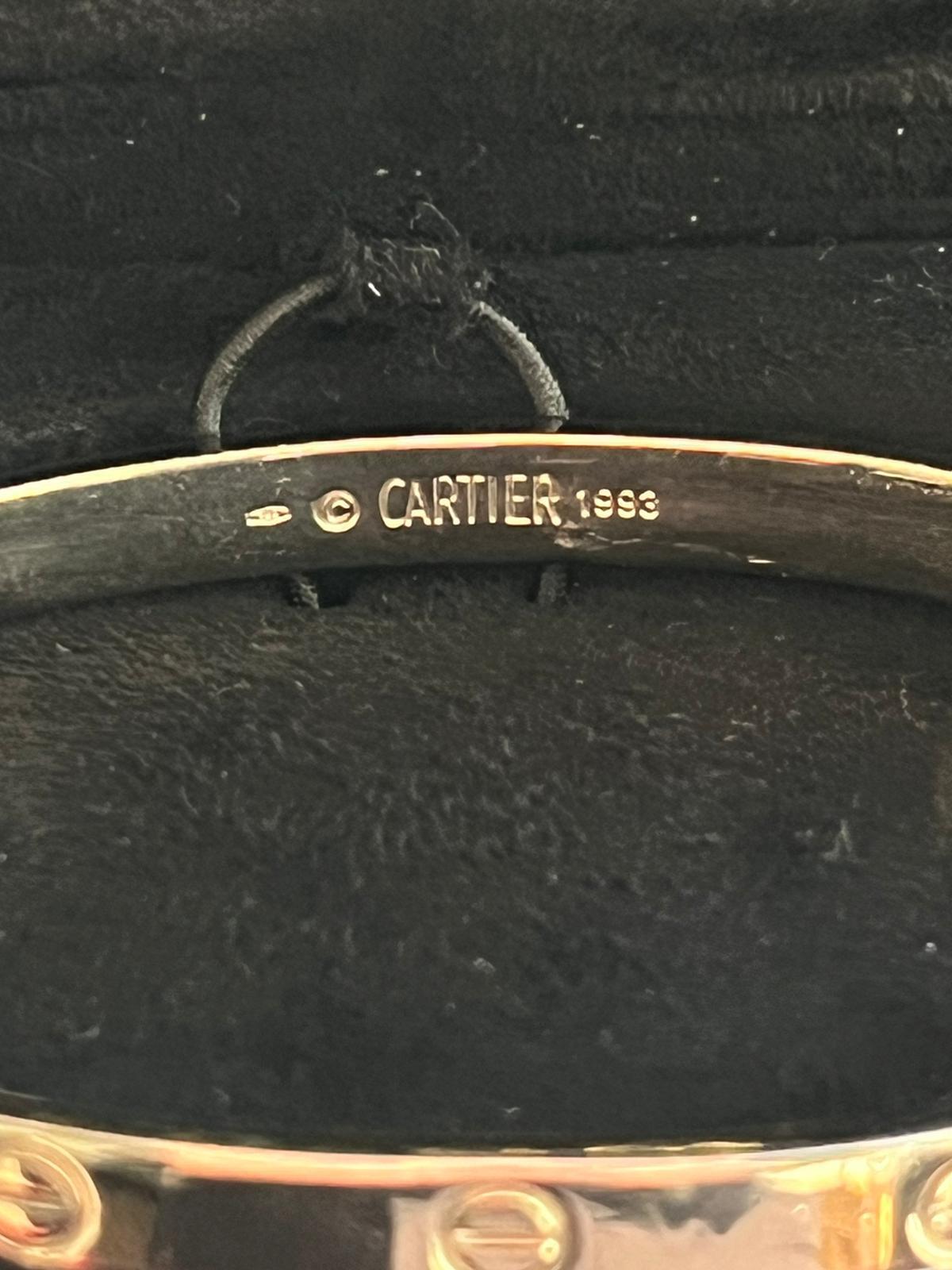 Cartier Love Bracelet Bangle with Screwdriver 19 Size 18K White Gold For Sale 10