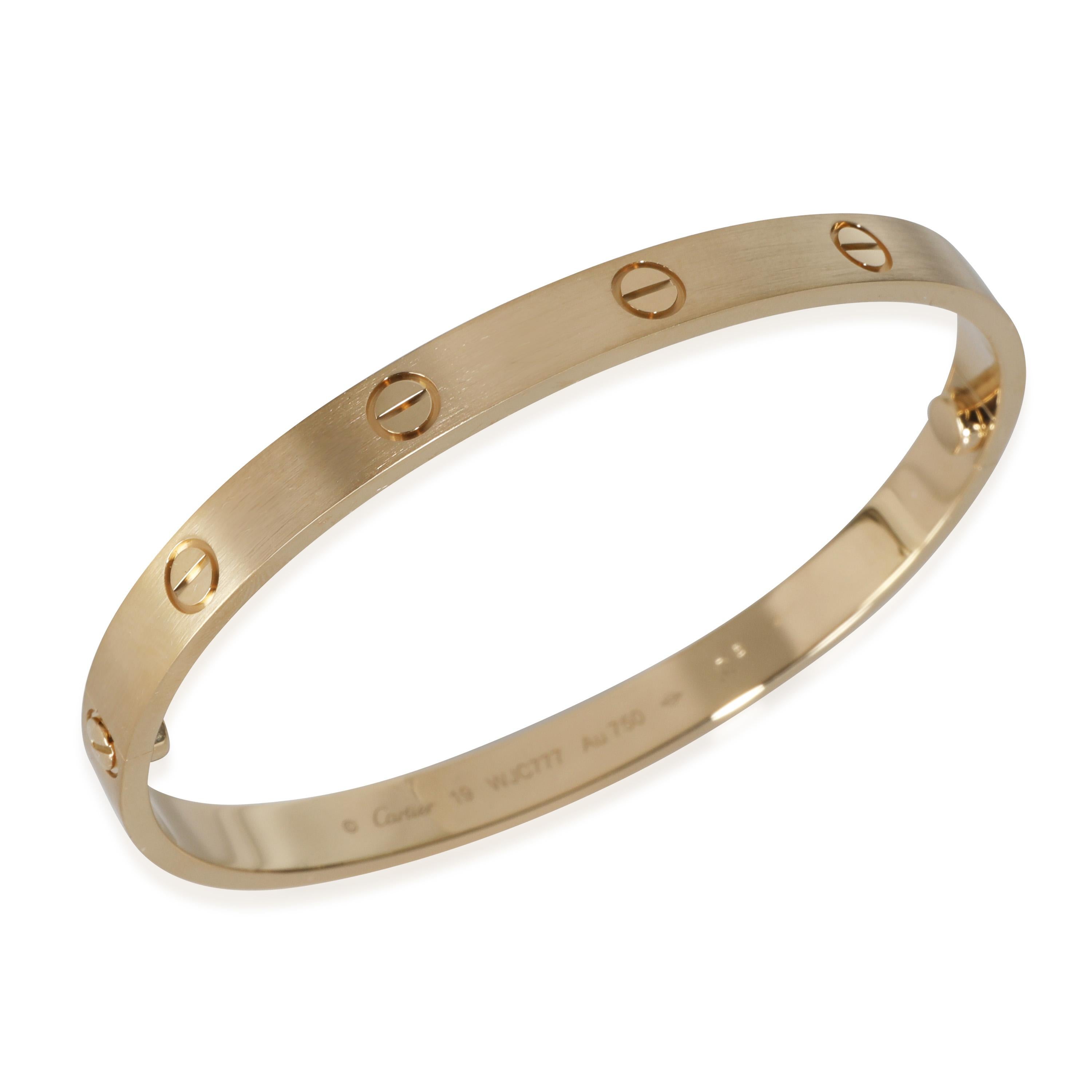 Cartier Love Bracelet, Brushed (Yellow Gold) In Excellent Condition In New York, NY