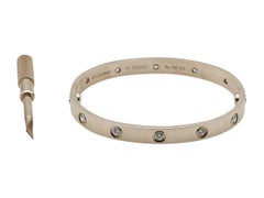 Cartier Love Bracelet, Classic Model, 18K Rose Gold, 10-Diamonds, Size 17
