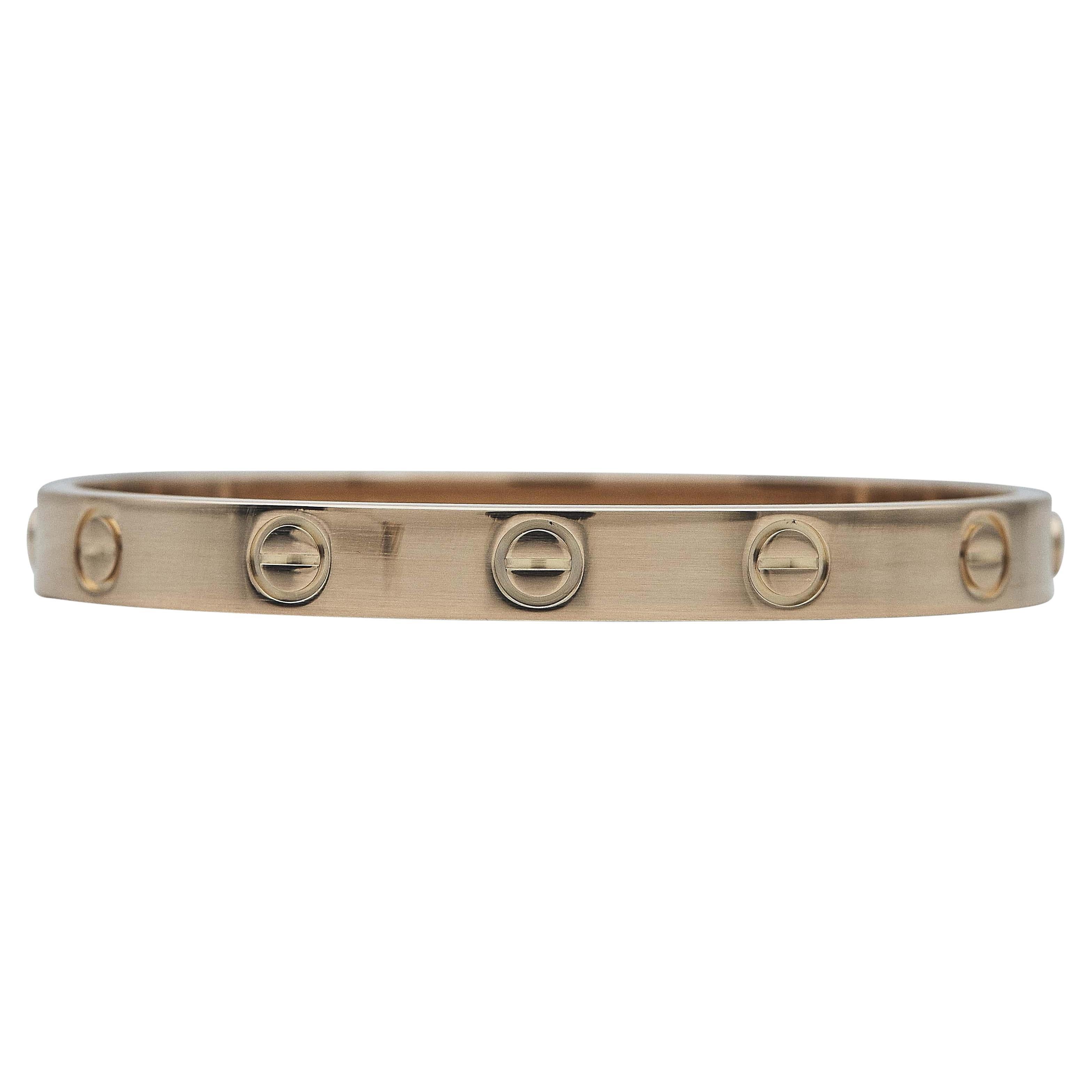 Cartier Love Bracelet Classic Model 18K Rose Gold Size 15
