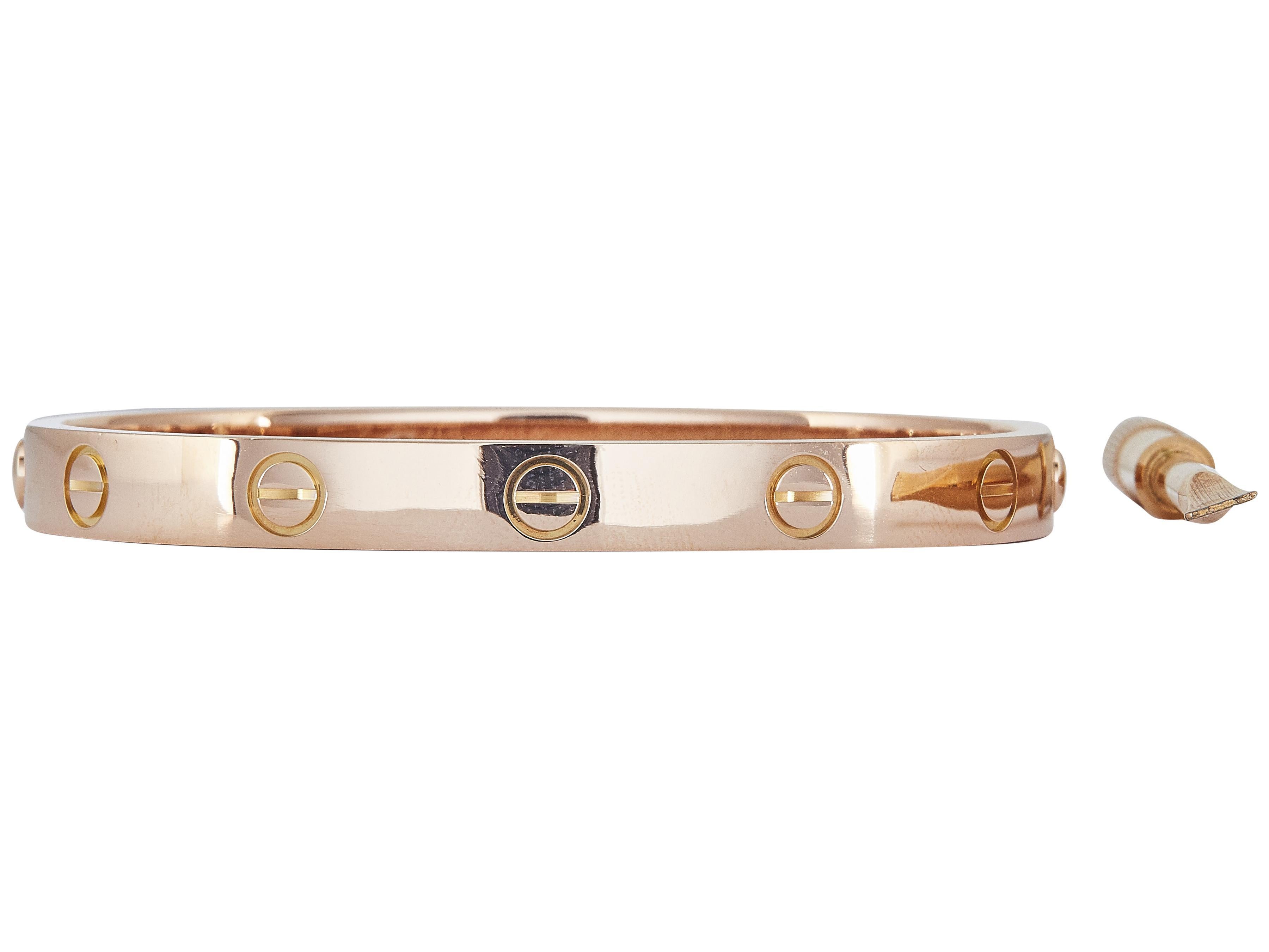 Femenino o masculino Pulsera Cartier Love Modelo Clásico Oro Rosa 18K Talla 16 en venta