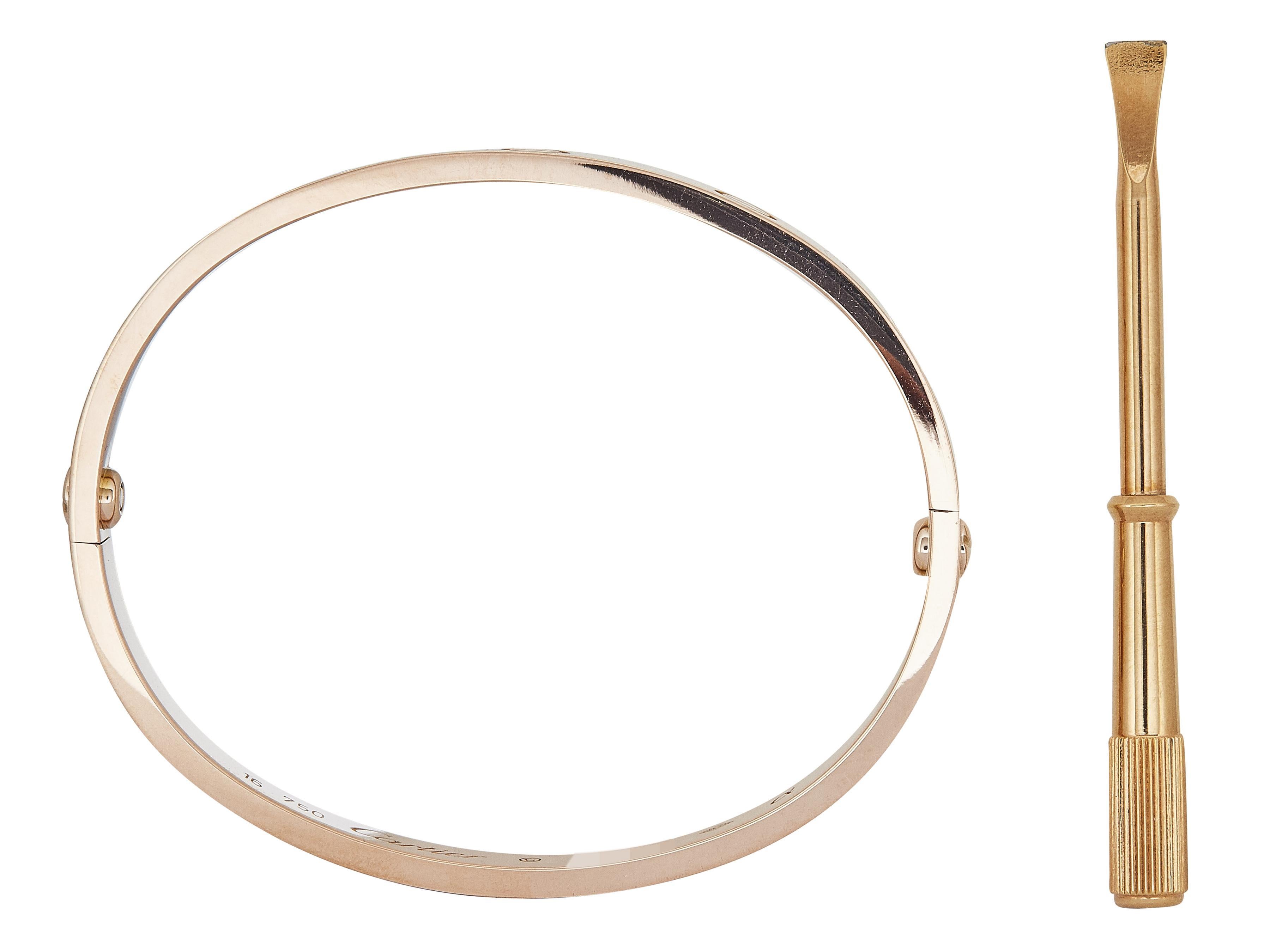 Pulsera Cartier Love Modelo Clásico Oro Rosa 18K Talla 16 en venta 2