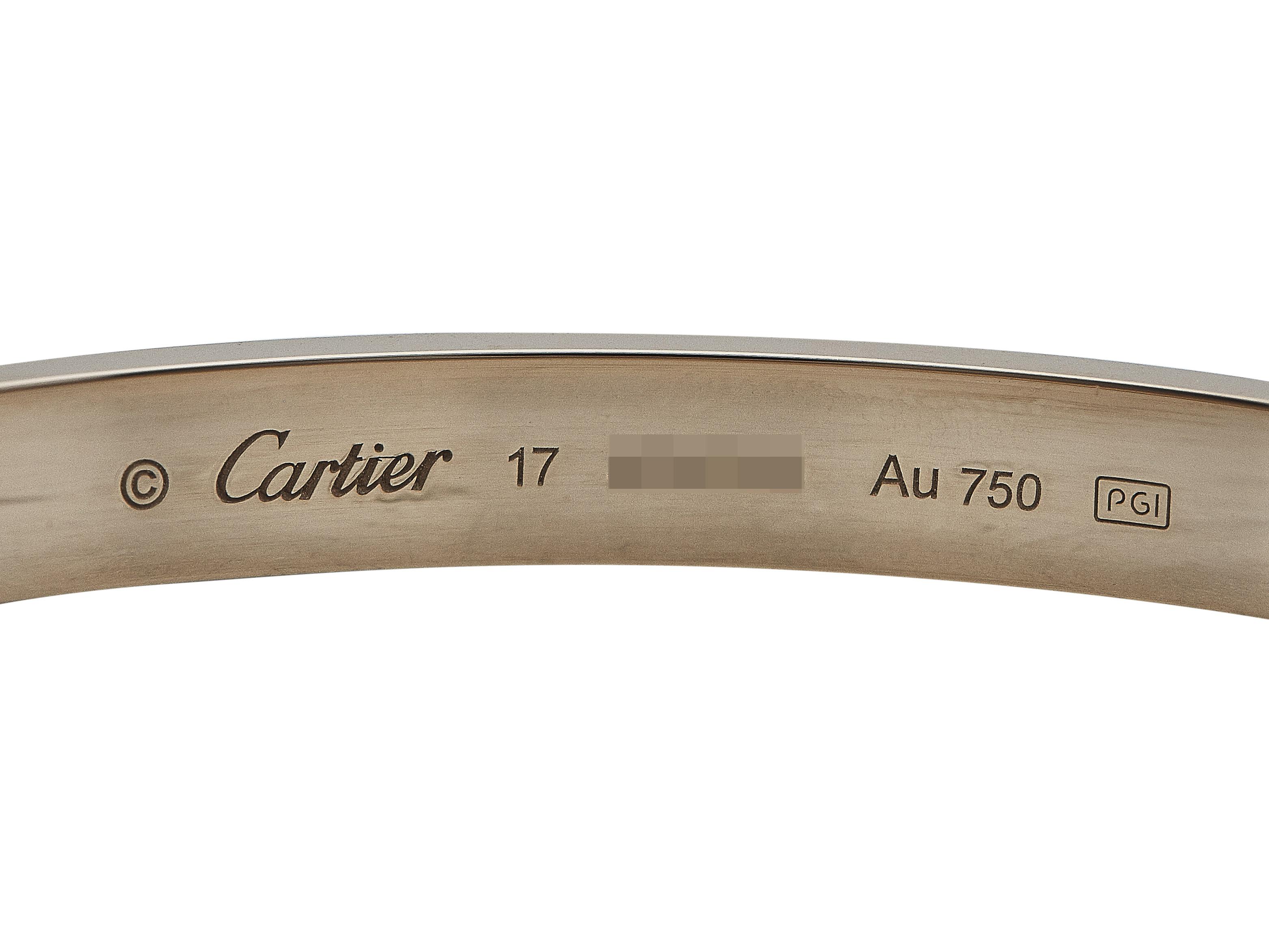 Cartier Love Bracelet Classic Model 18K Rose Gold Size 17 Unisexe en vente