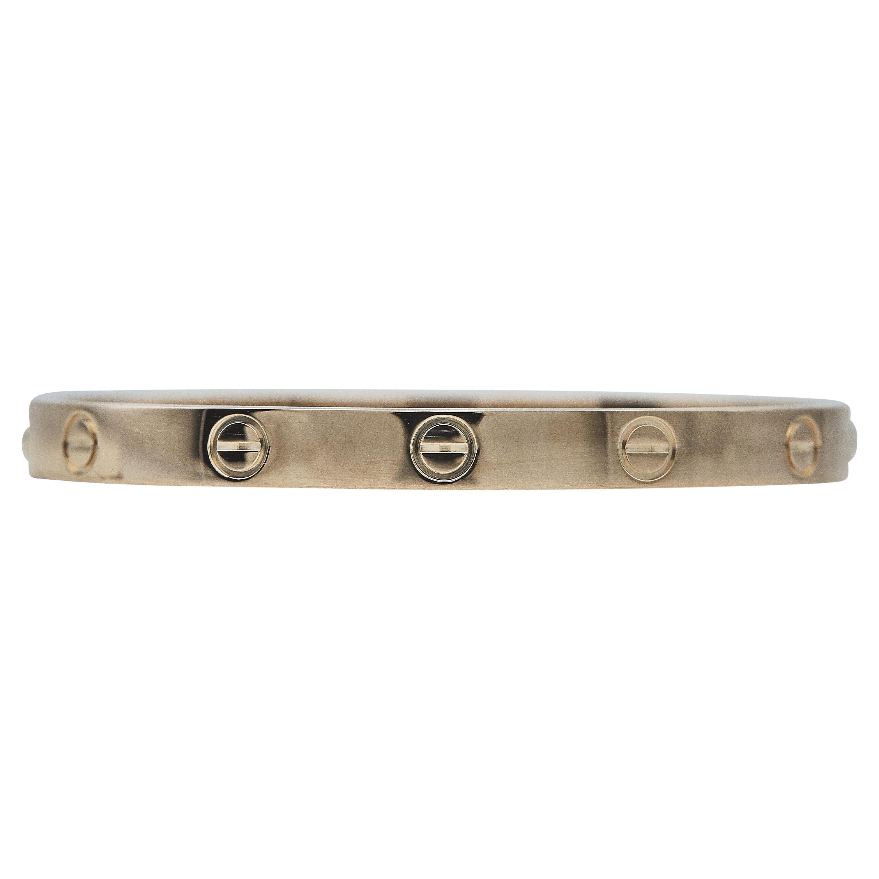 Pulsera Cartier Love Modelo Clásico Oro Rosa 18K Talla 17 en venta