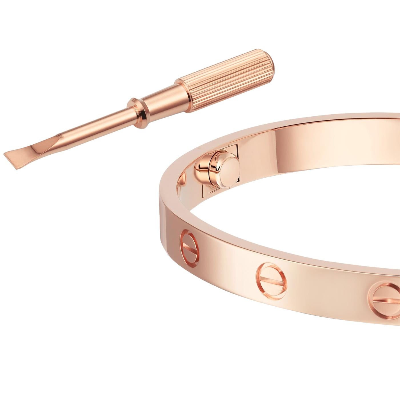 Cartier Love-Armband Classic Modell 18K Roségold mit Schraubenzieher Größe 18 im Angebot 1
