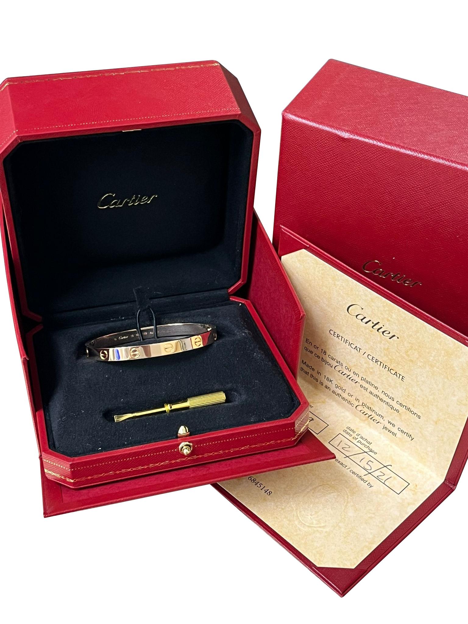 Cartier Love-Armband Classic Modell 18K Roségold mit Schraubenzieher Größe 18 im Angebot 3
