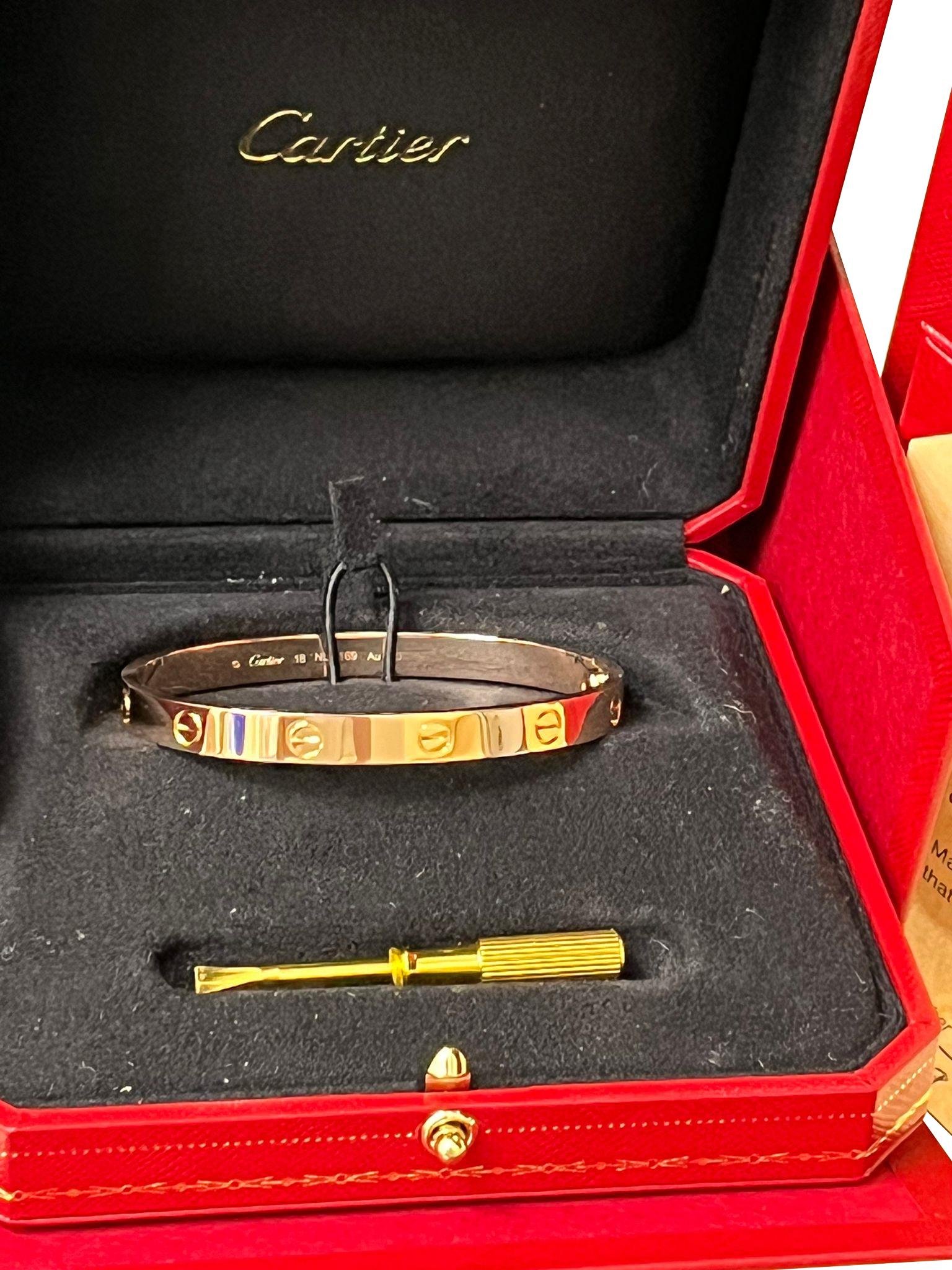 Cartier Love-Armband Classic Modell 18K Roségold mit Schraubenzieher Größe 18 im Angebot 4