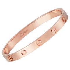 Cartier Love Bracelet Classic Model 18K Rose Gold with Screwdriver Size 18