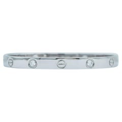 Cartier Love Bracelet, Classic Model, 18K White Gold 4-Diamond Size 17