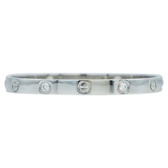 Cartier Love Bracelet, Classic Model, 18K White Gold 4-Diamond, Size 17