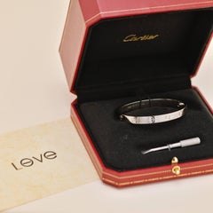 Cartier Love Bracelet Classic Model 18K White Gold Size 17