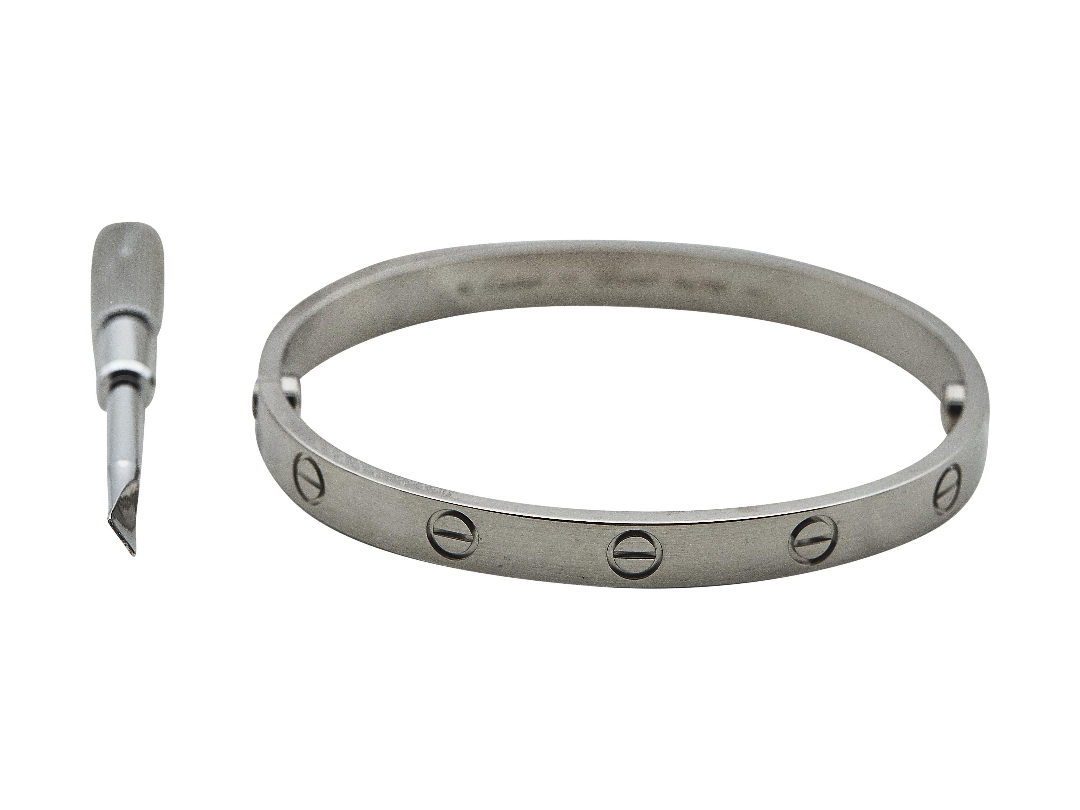 Cartier Love Bracelet Modèle Classique Or Blanc 18K Taille 17 Excellent état - En vente à New York, NY