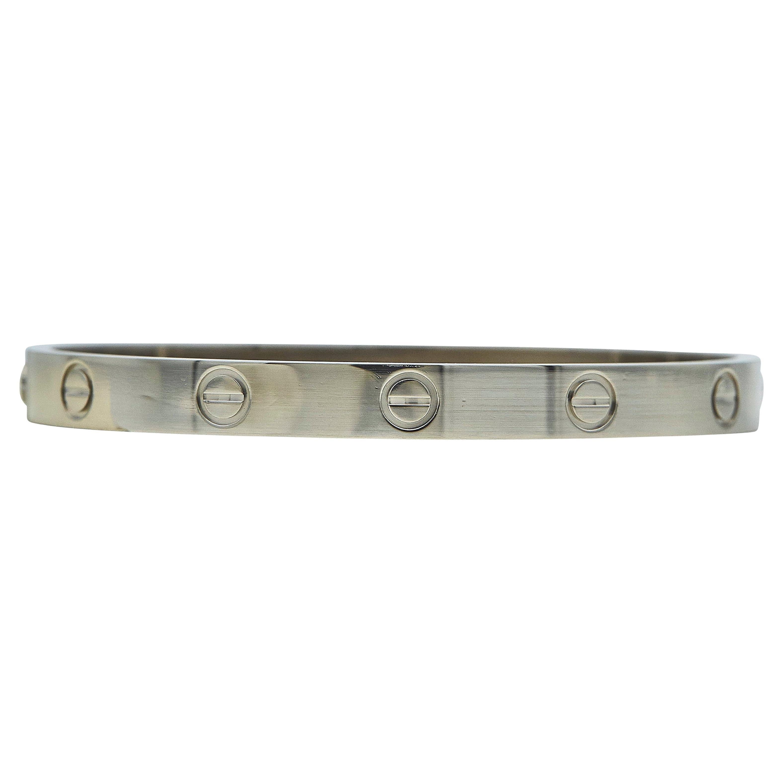 Cartier Love Bracelet Modèle Classique Or Blanc 18K Taille 17 en vente