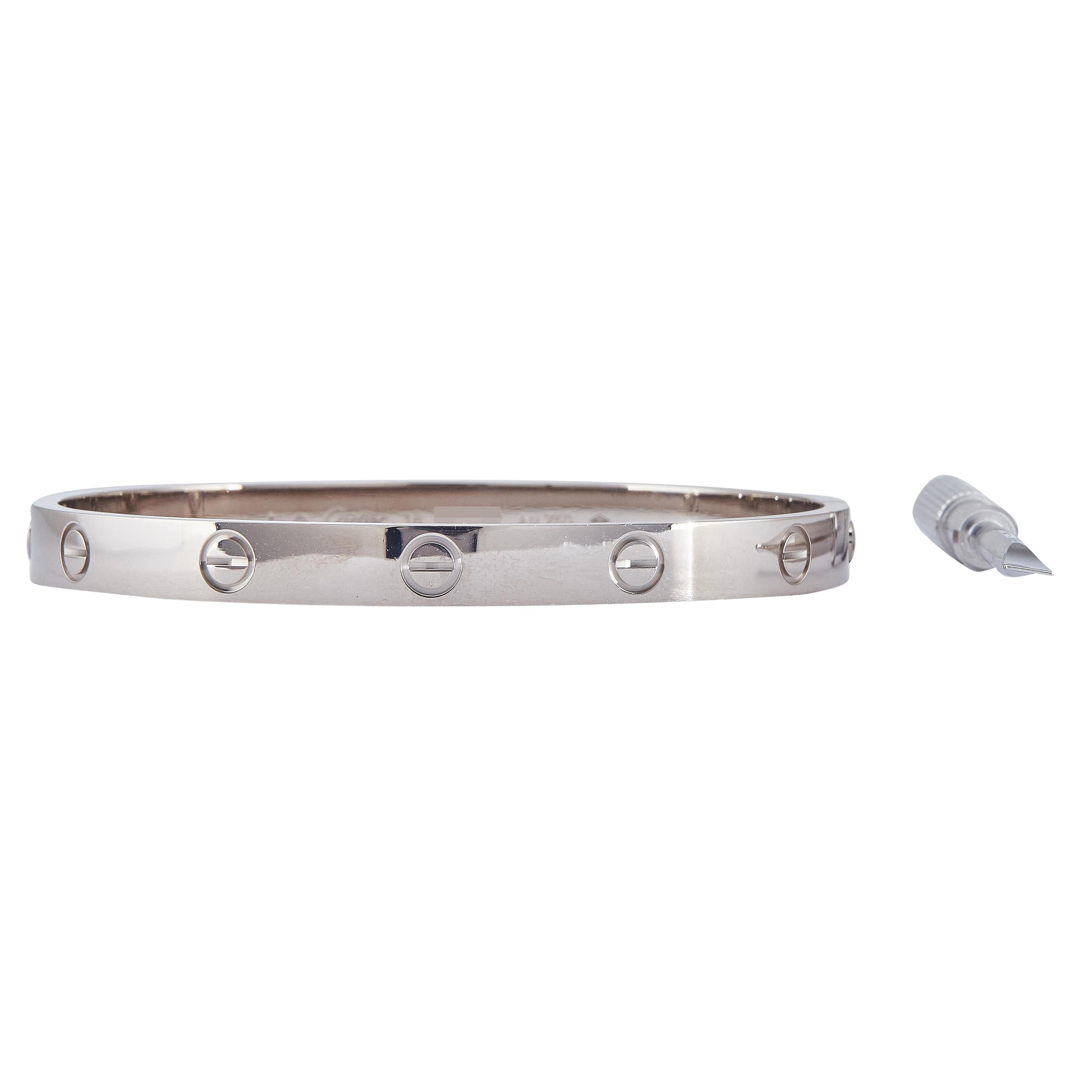Cartier Bracciale LOVE Modello Classico Oro Bianco 18K Taglia 18