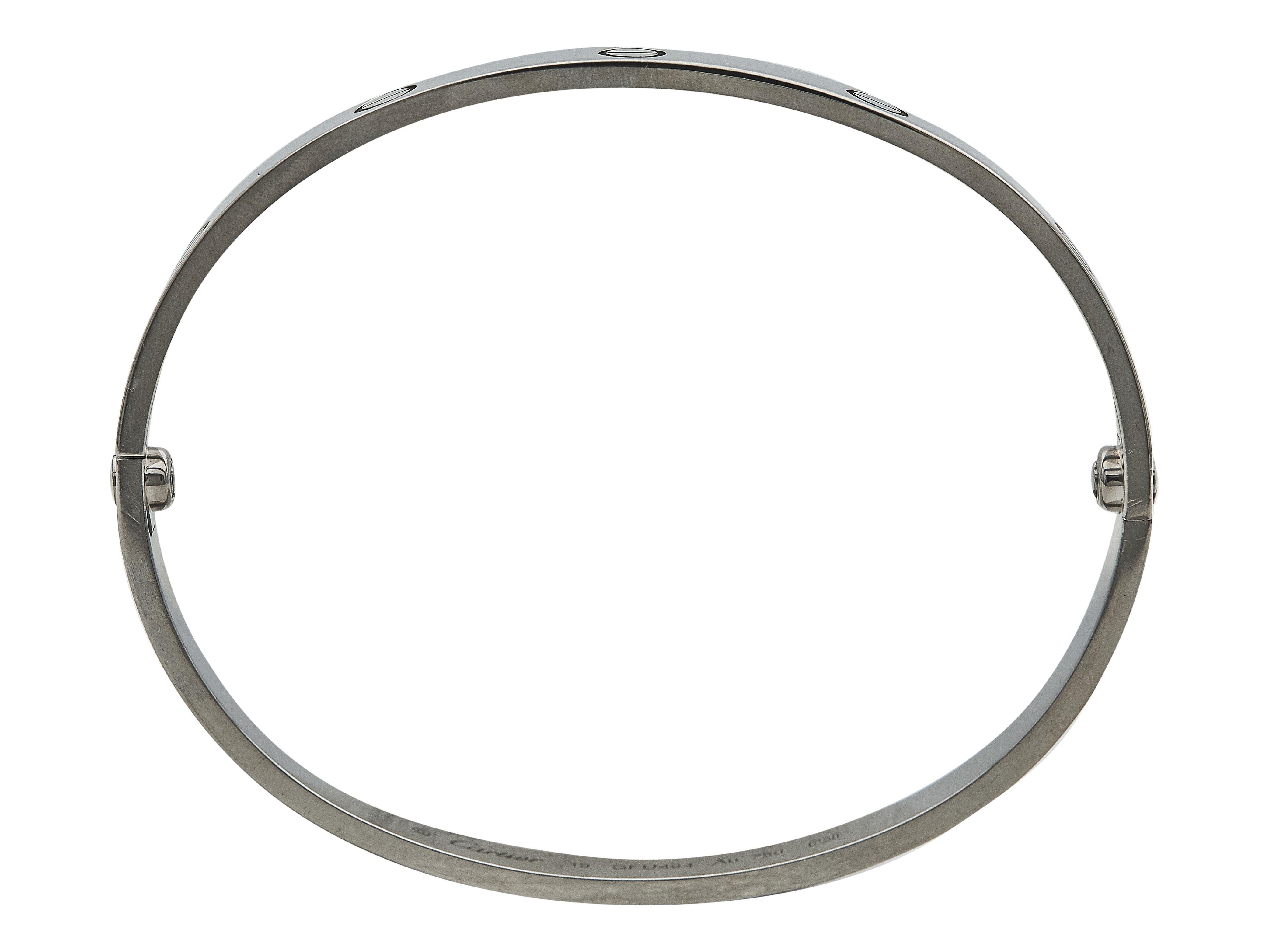 Cartier Love Bracelet Modèle Classique Or Blanc 18K Taille 19 Excellent état - En vente à New York, NY