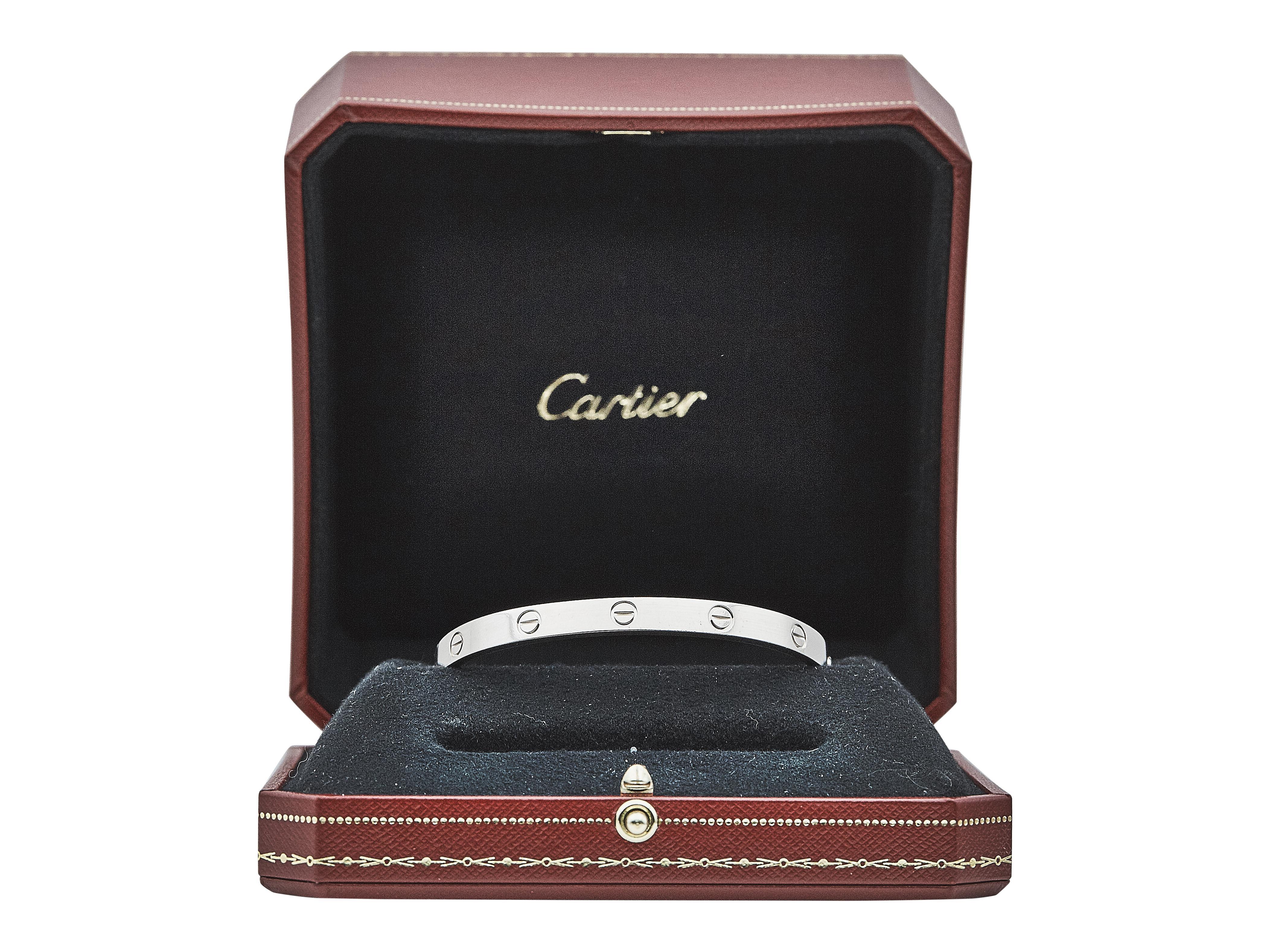 Cartier Love Bracelet Modèle Classique Or Blanc 18K Taille 19 Excellent état - En vente à New York, NY