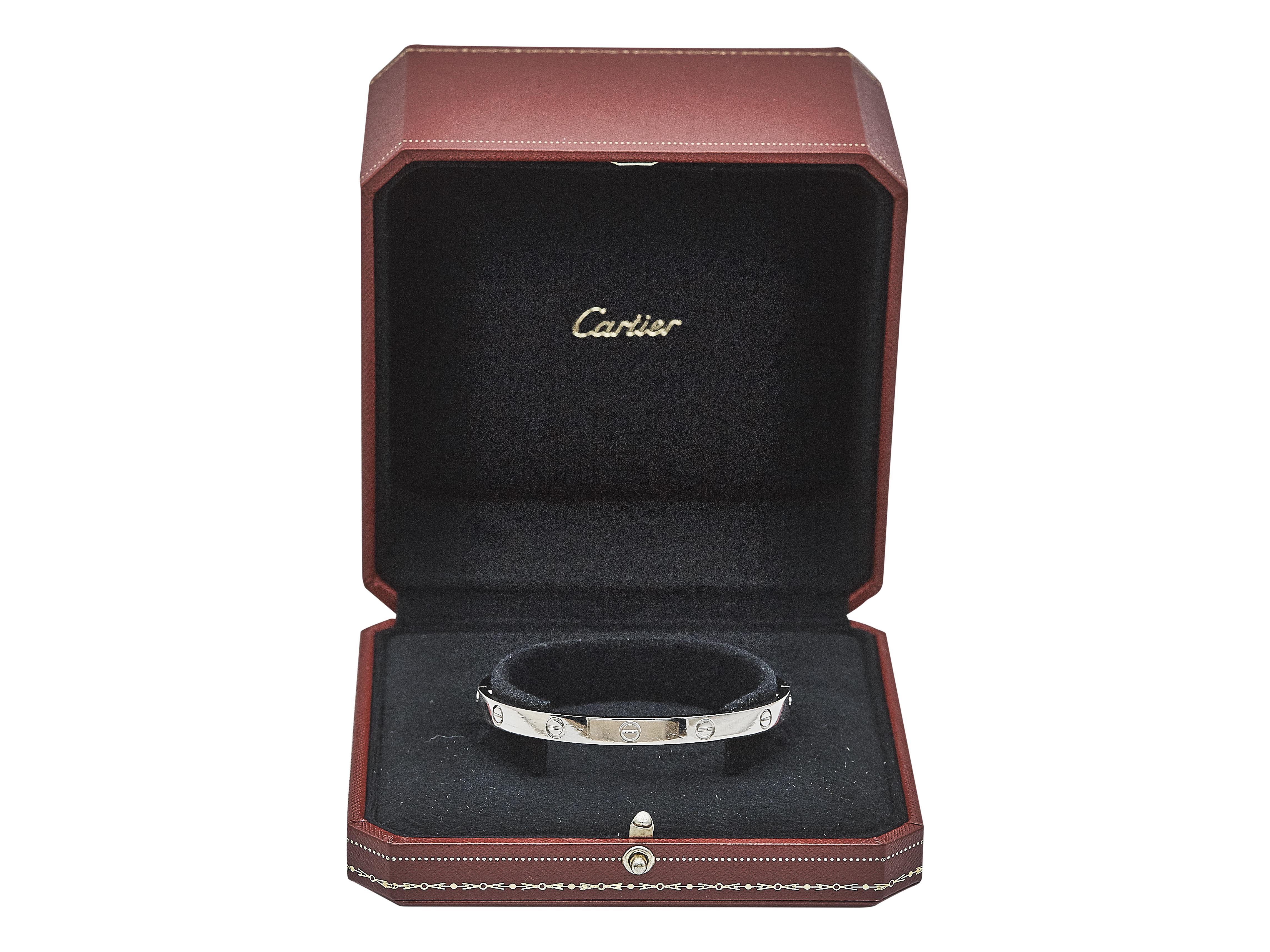 Cartier Love Bracelet Modèle Classique Or Blanc 18K Taille 19 en vente 1