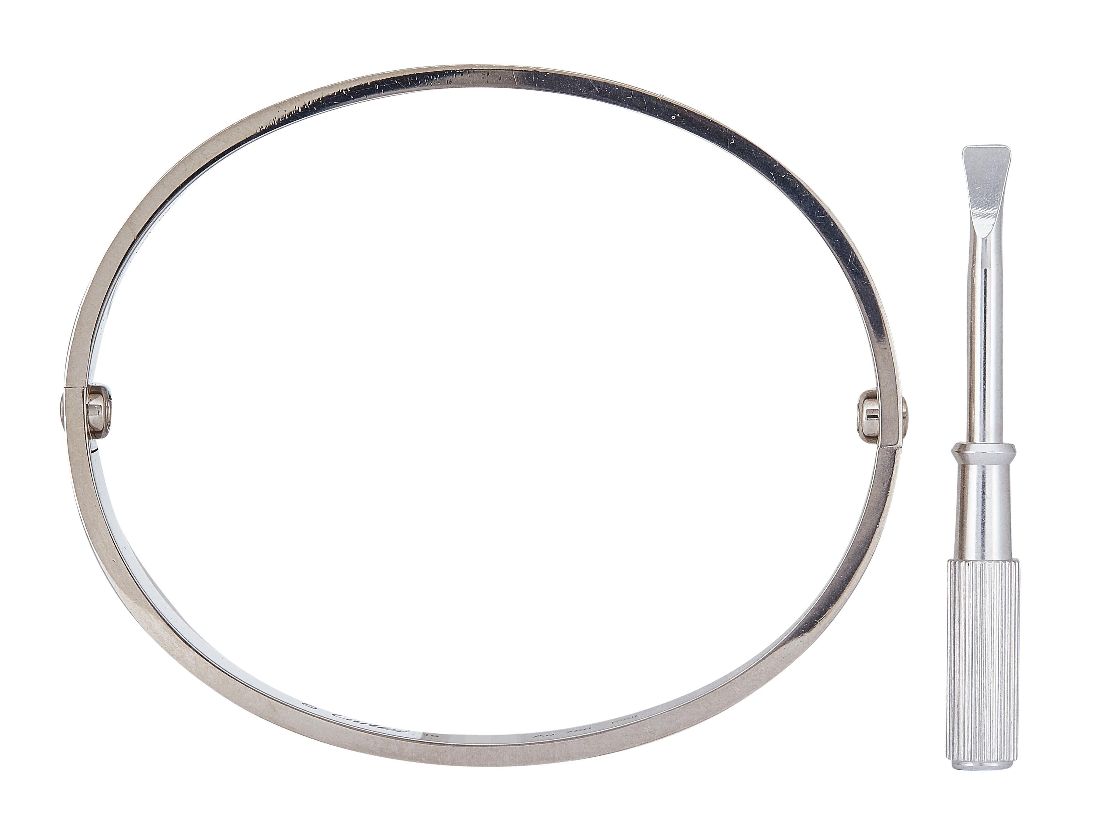 Cartier LOVE Armband Classic Model 18K Weißgold Größe 19 für Damen oder Herren im Angebot