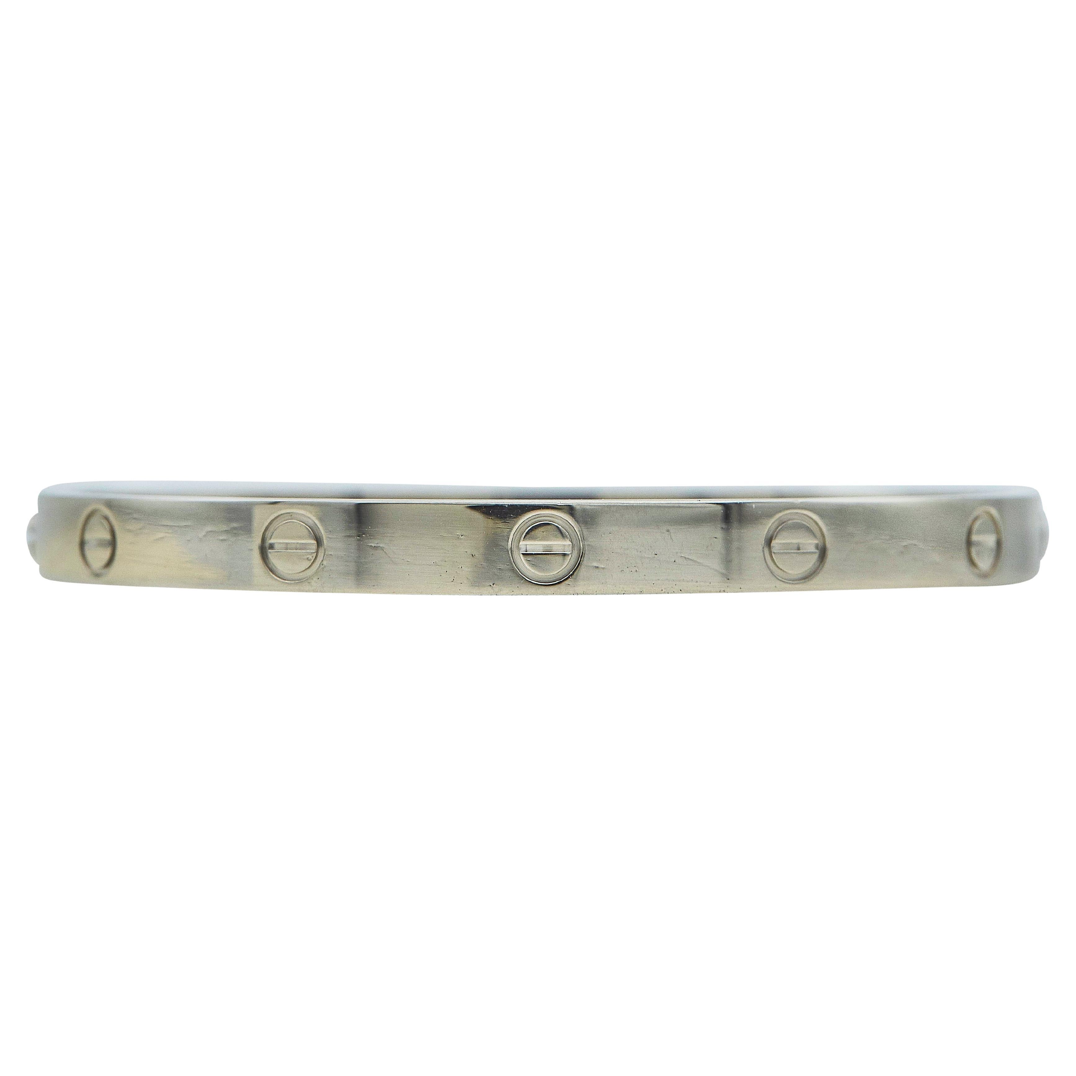 Cartier Love Bracelet Classic Model 18K White Gold Size 19