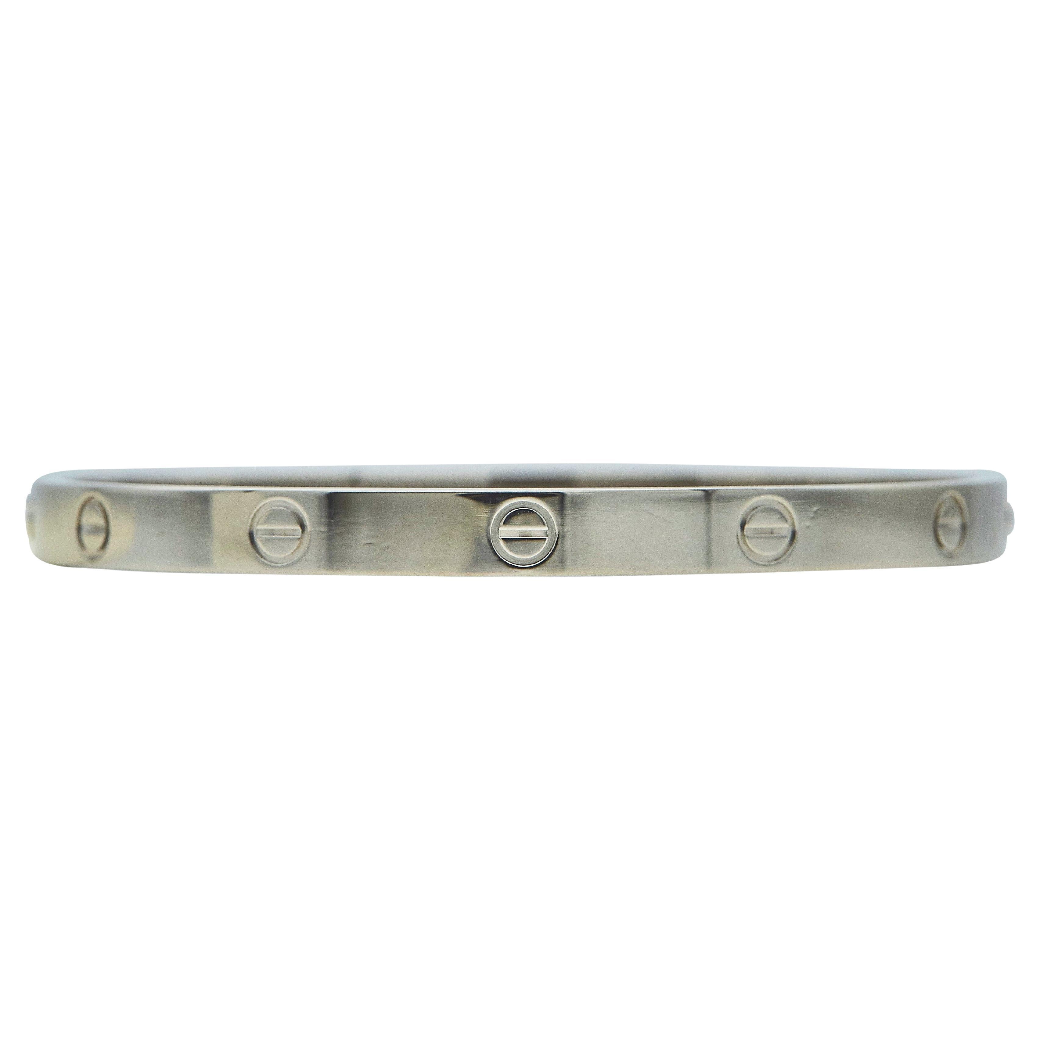 Cartier Love Bracelet Classic Model 18K White Gold Size 20