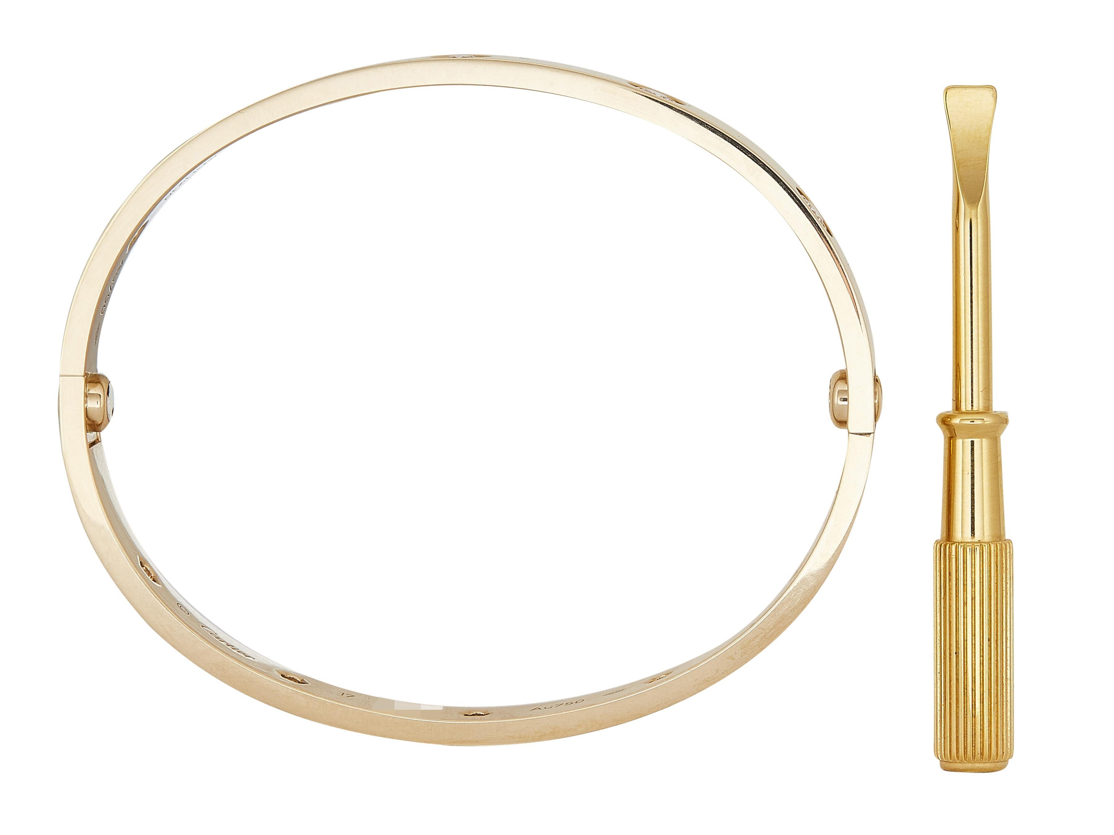 Cartier Love Bracelet Modèle Classique Or Jaune 18K 10-Diamants Taille 17 en vente 1