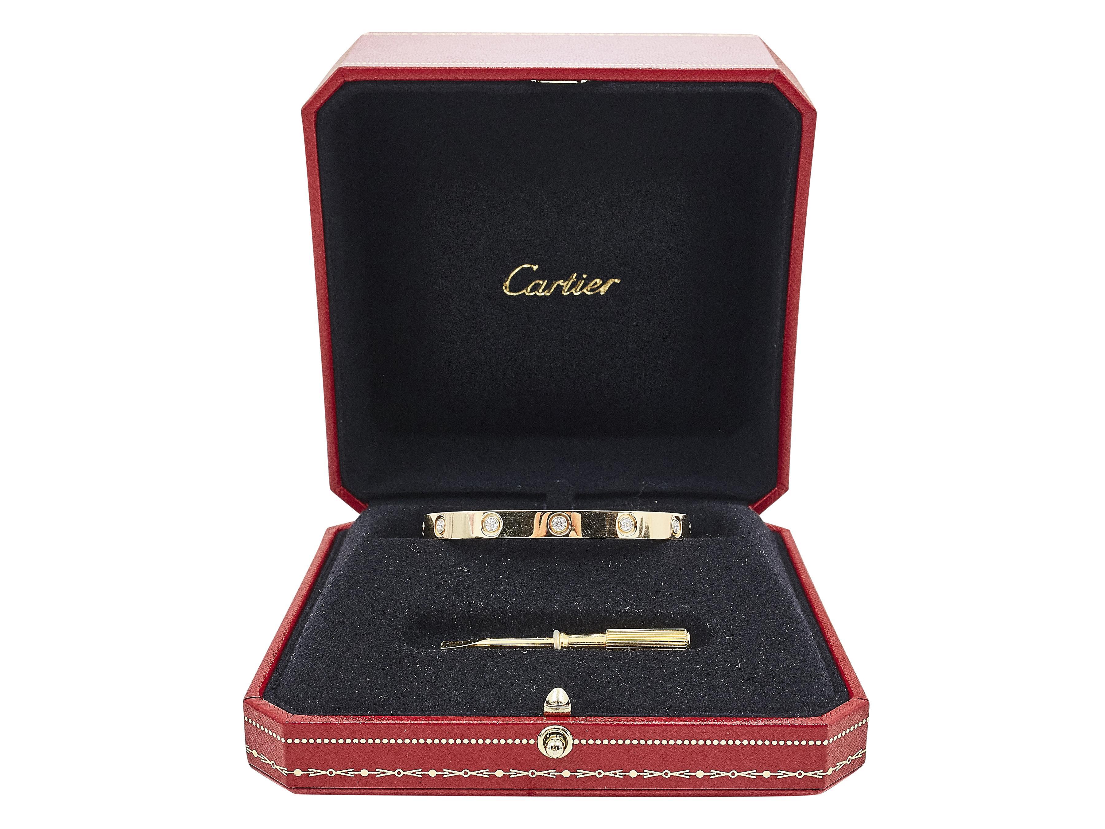 Cartier Love Bracelet Modèle Classique Or Jaune 18K 10-Diamants Taille 17 en vente 3