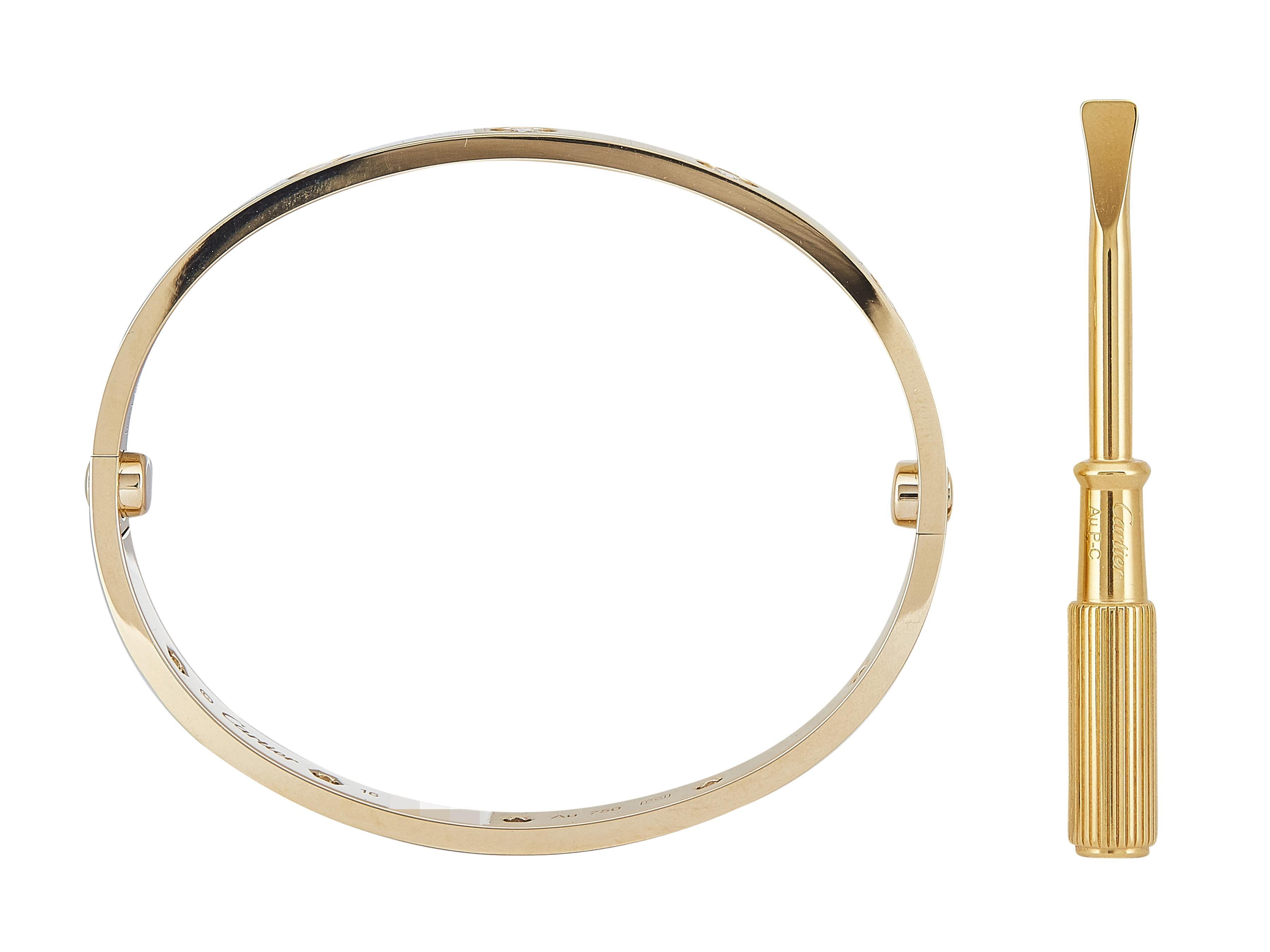 Cartier LOVE Pulsera Modelo Cl�ásico Oro Amarillo 18K 10-Diamantes Talla 16 Corte redondo en venta