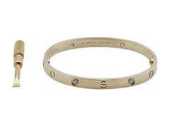 Cartier Love Bracelet, Classic Model, 18K Yellow Gold, 4-Diamond, Size 18