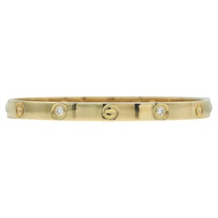 Pulsera Cartier Love, modelo clásico, oro amarillo de 18 quilates, 4 diamantes, talla 19