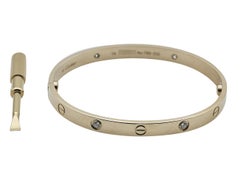 Cartier Love Bracelet, Classic Model, 18K Yellow Gold, 4-Diamonds, Size 19