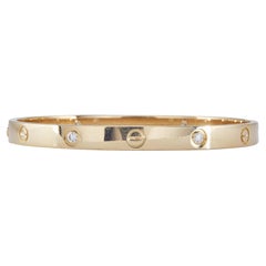 Cartier LOVE Armband Klassisches Modell 18K Gelbgold 4-Diamanten Größe 19