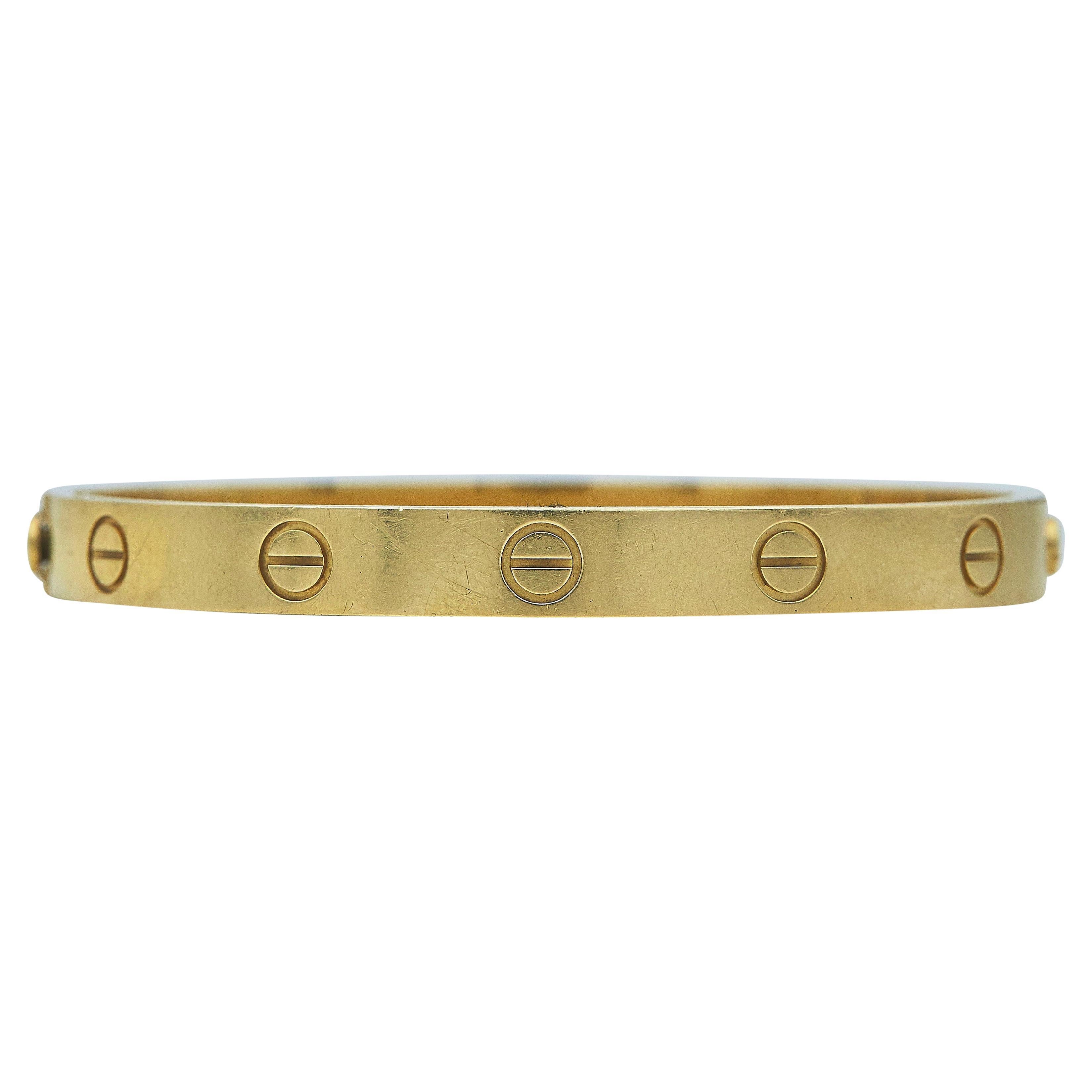 Cartier Love Bracelet Classic Model 18K Yellow Gold Size 16