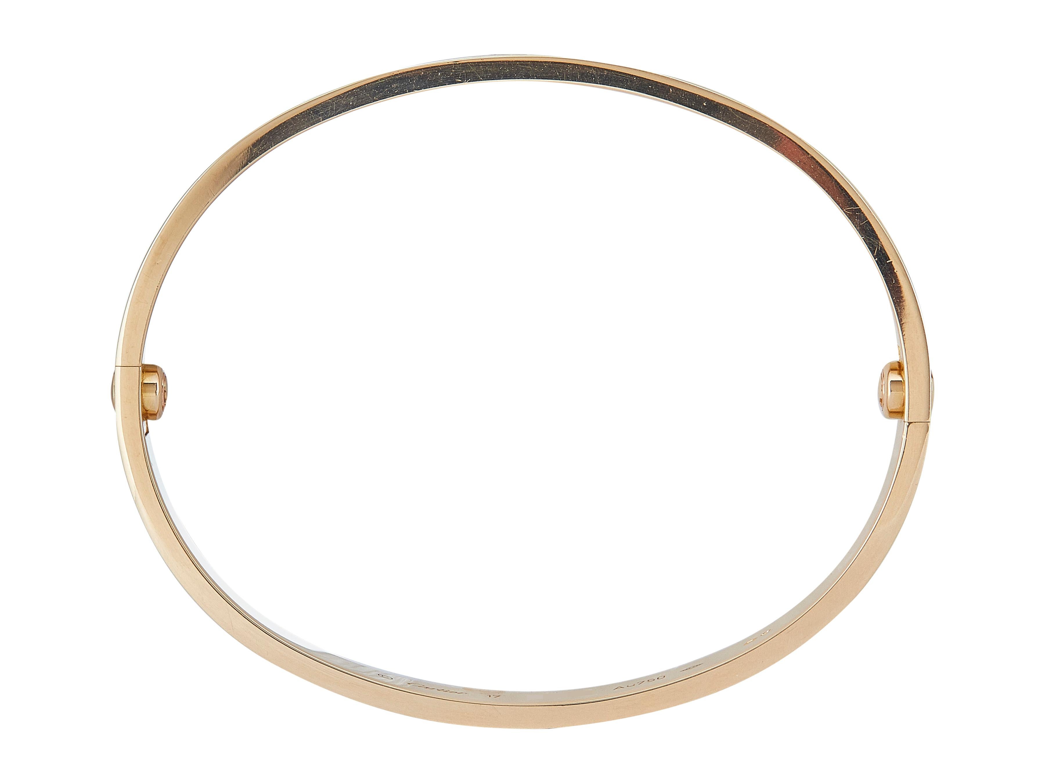 Pulsera Cartier Love Modelo Clásico Oro Amarillo 18K Talla 17 en Excelente estado para la venta en New York, NY