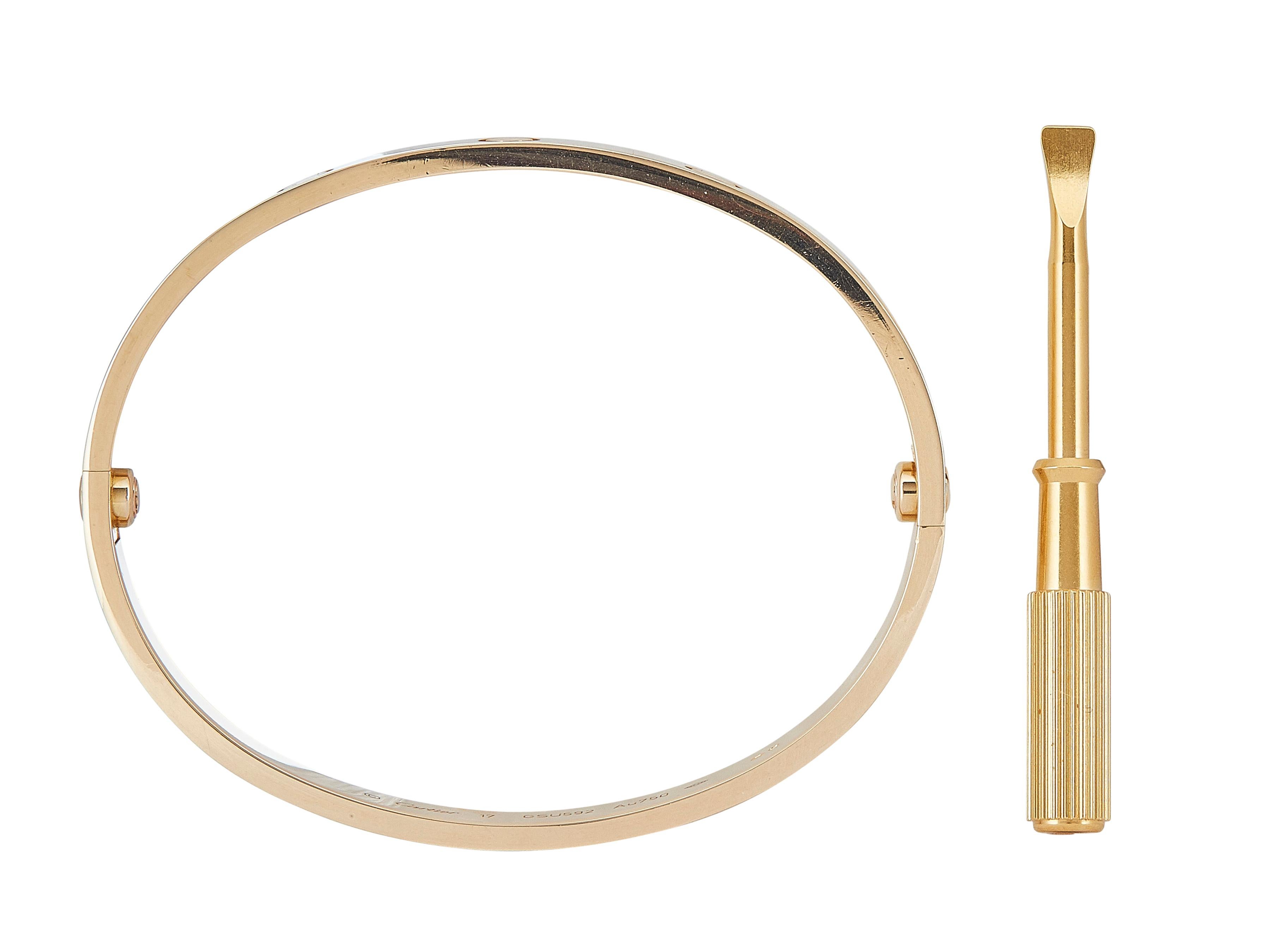 Pulsera Cartier Love Modelo Clásico Oro Amarillo 18K Talla 17 en venta 2