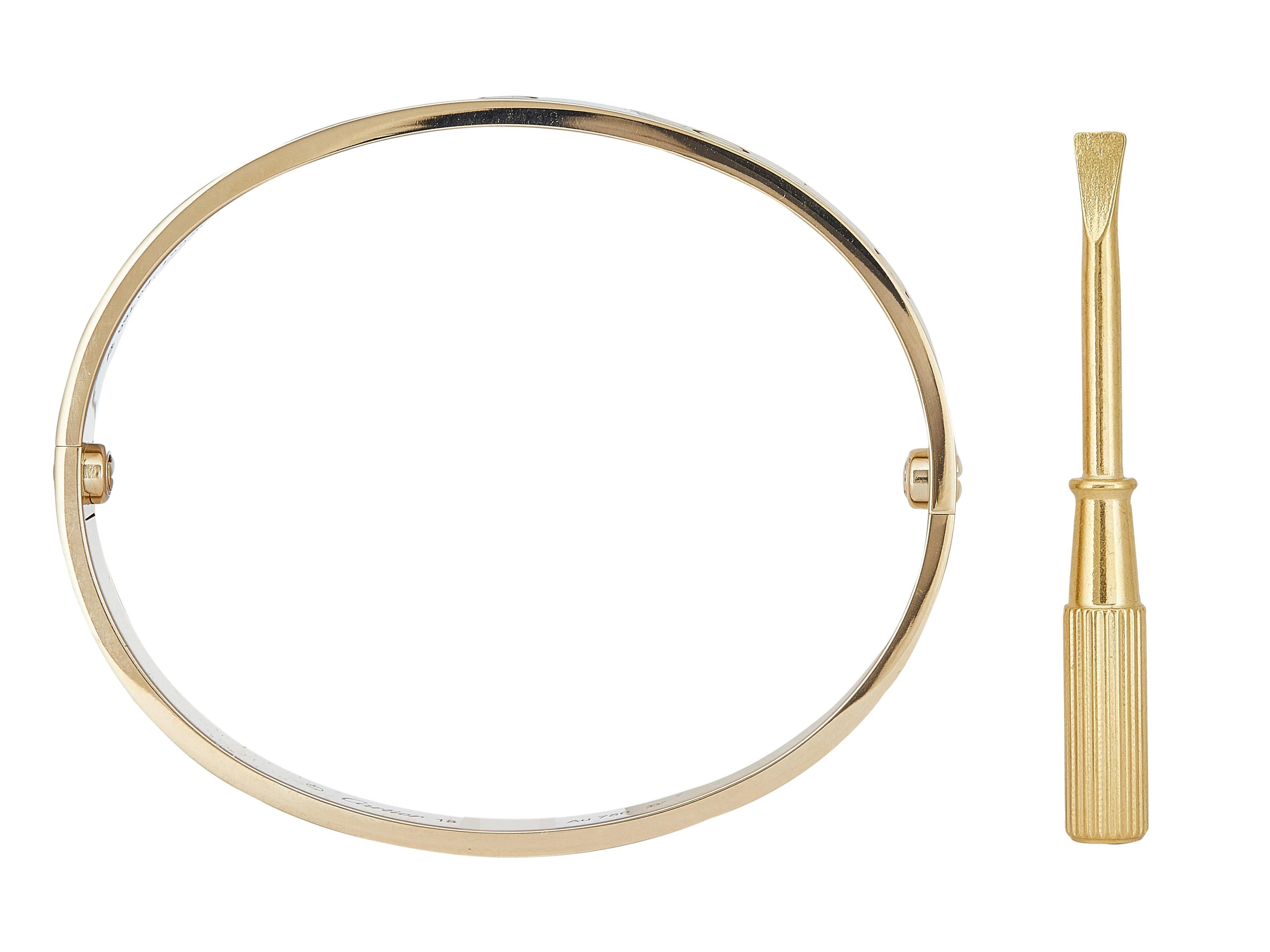 Cartier LOVE Pulsera Modelo Clásico Oro Amarillo 18K Talla 18 Contemporáneo en venta