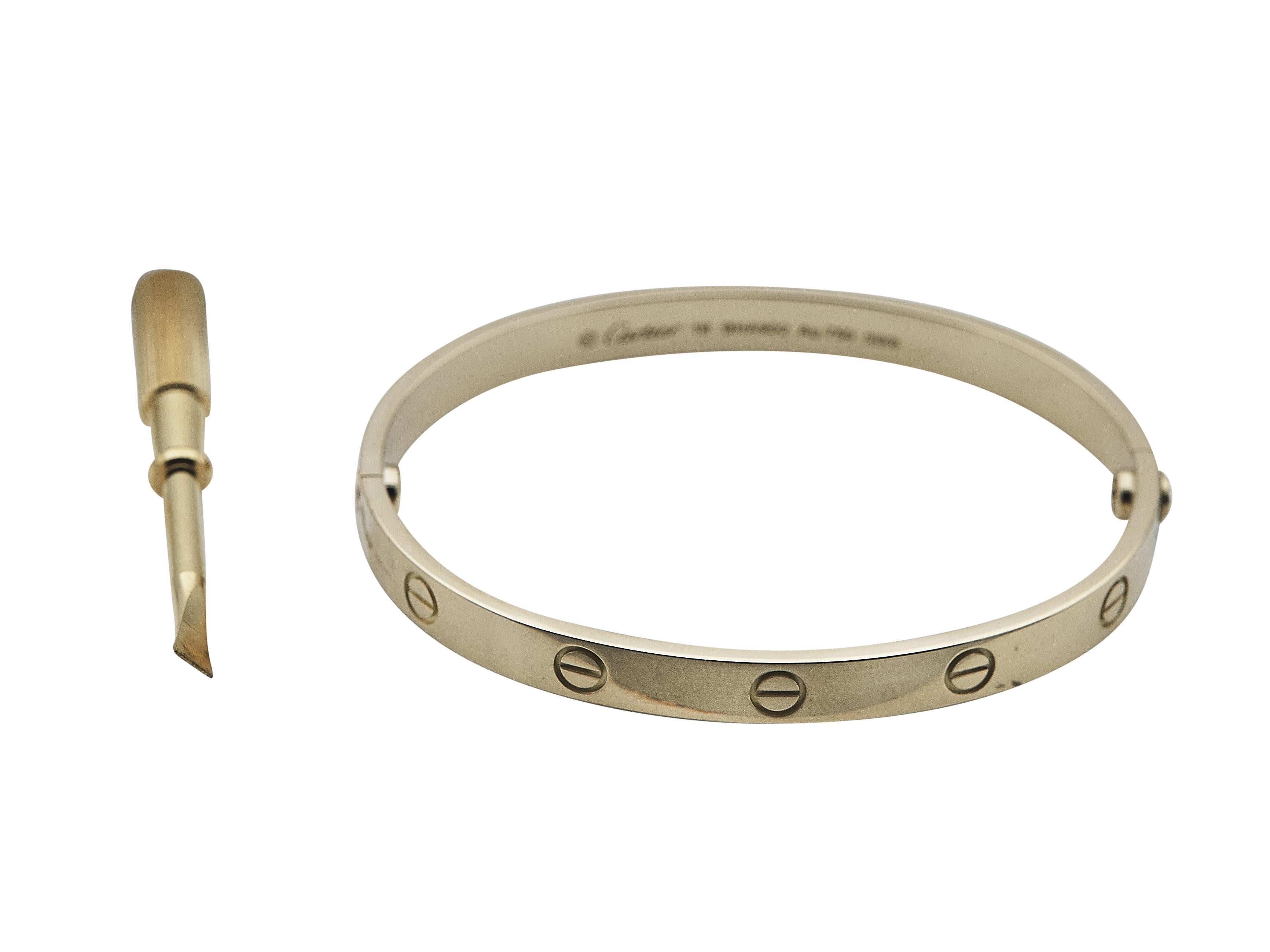 Pulsera Cartier Love Modelo Clásico Oro Amarillo 18K Talla 18 en Excelente estado para la venta en New York, NY