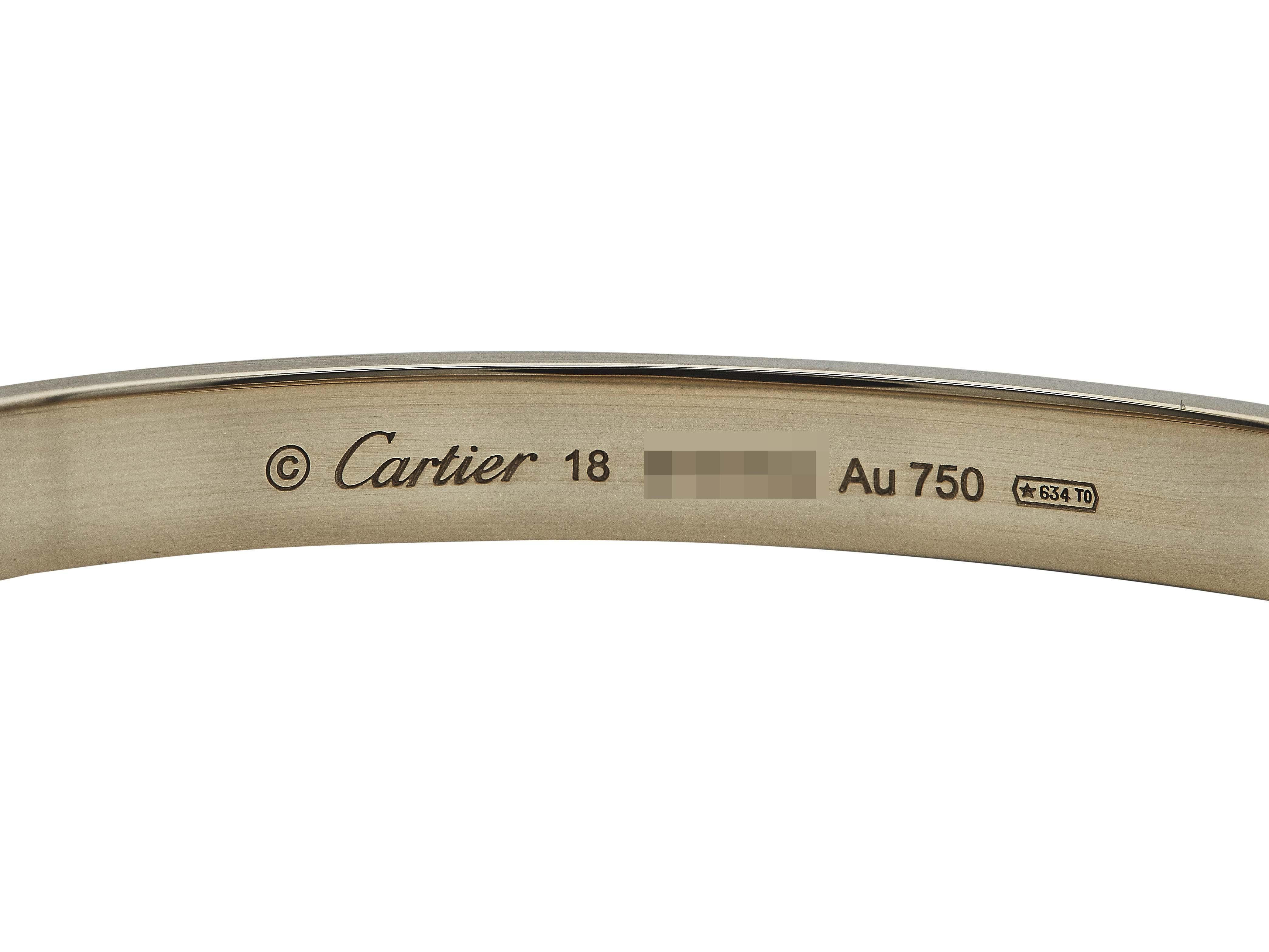 Femenino o masculino Pulsera Cartier Love Modelo Clásico Oro Amarillo 18K Talla 18 en venta