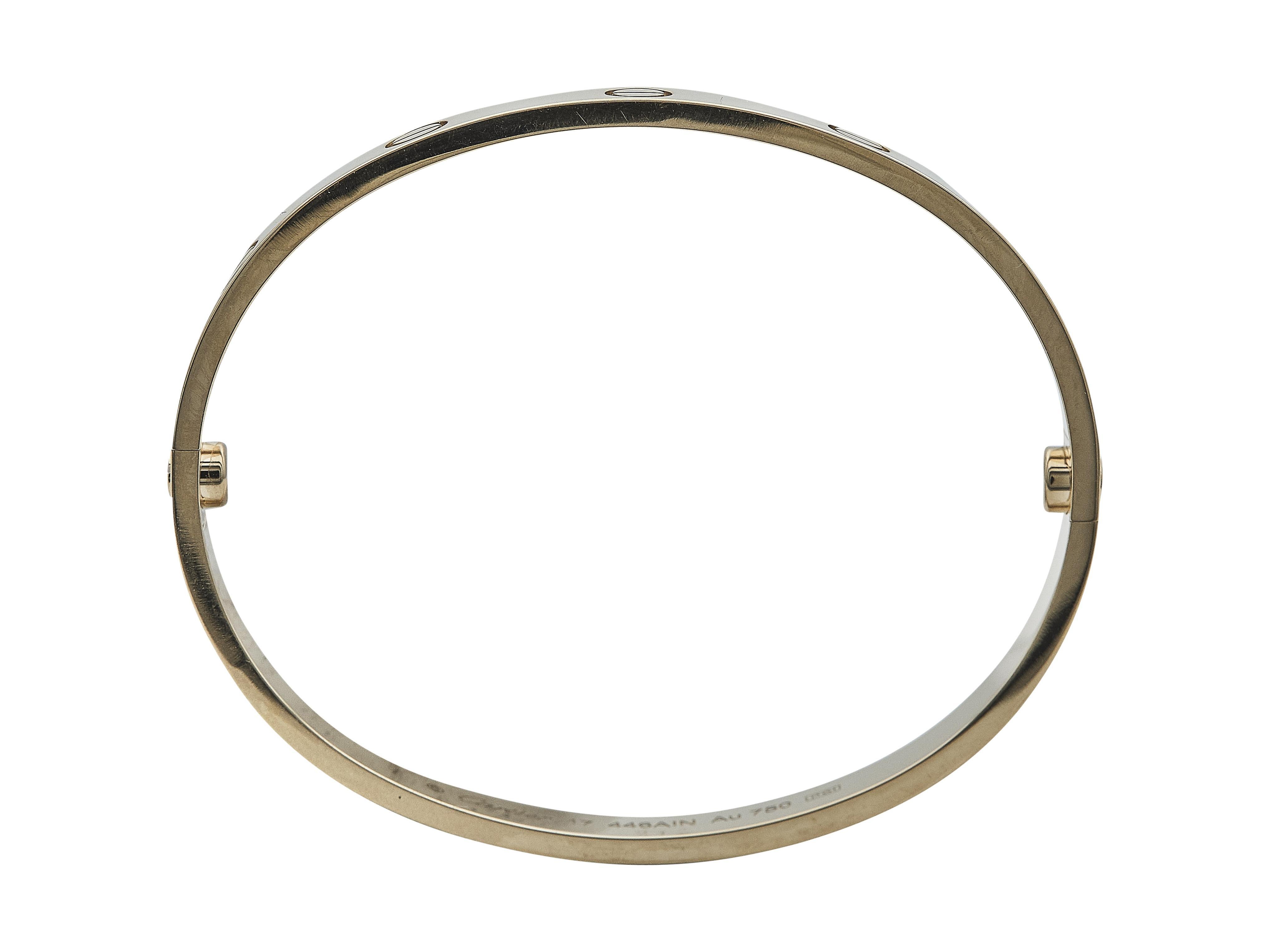 Cartier Love Bracelet Modèle Classique Or Jaune 18K Taille 18 Unisexe en vente