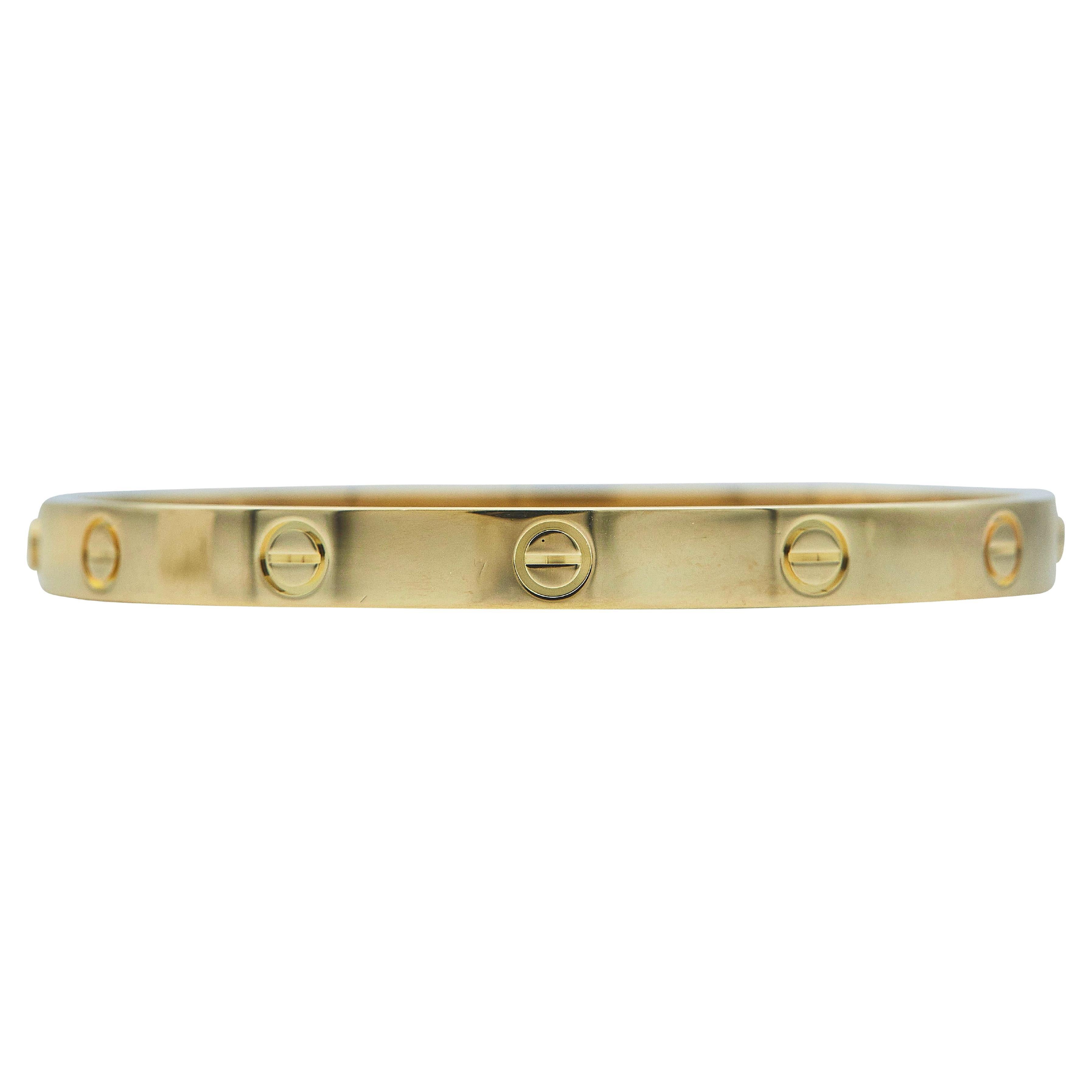 Cartier Love Bracelet Modèle Classique Or Jaune 18K Taille 18