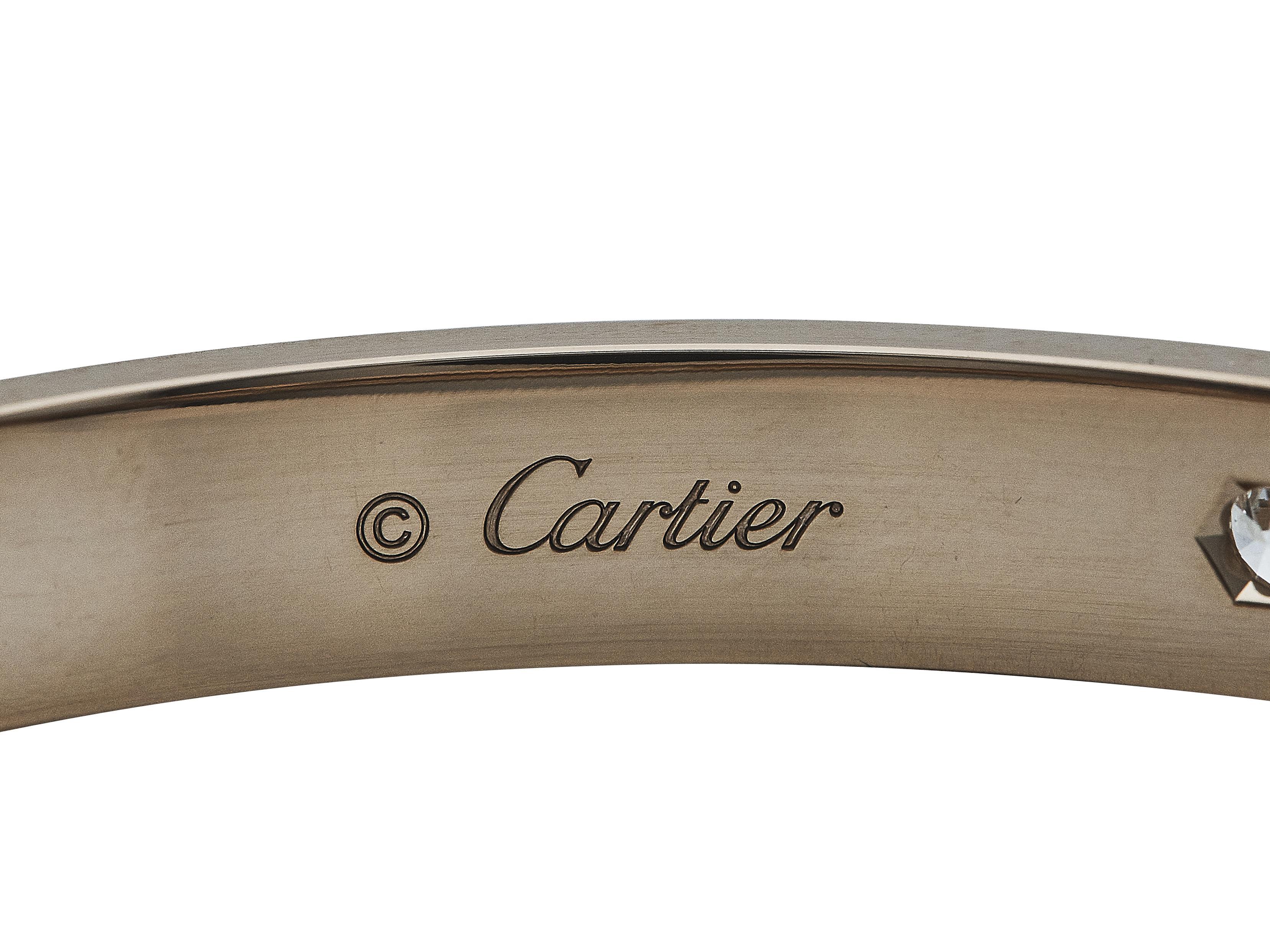 Cartier Love Bracelet Classic Model No. 4 Diamant 18K Rose Gold Größe 17 im Zustand „Hervorragend“ im Angebot in New York, NY