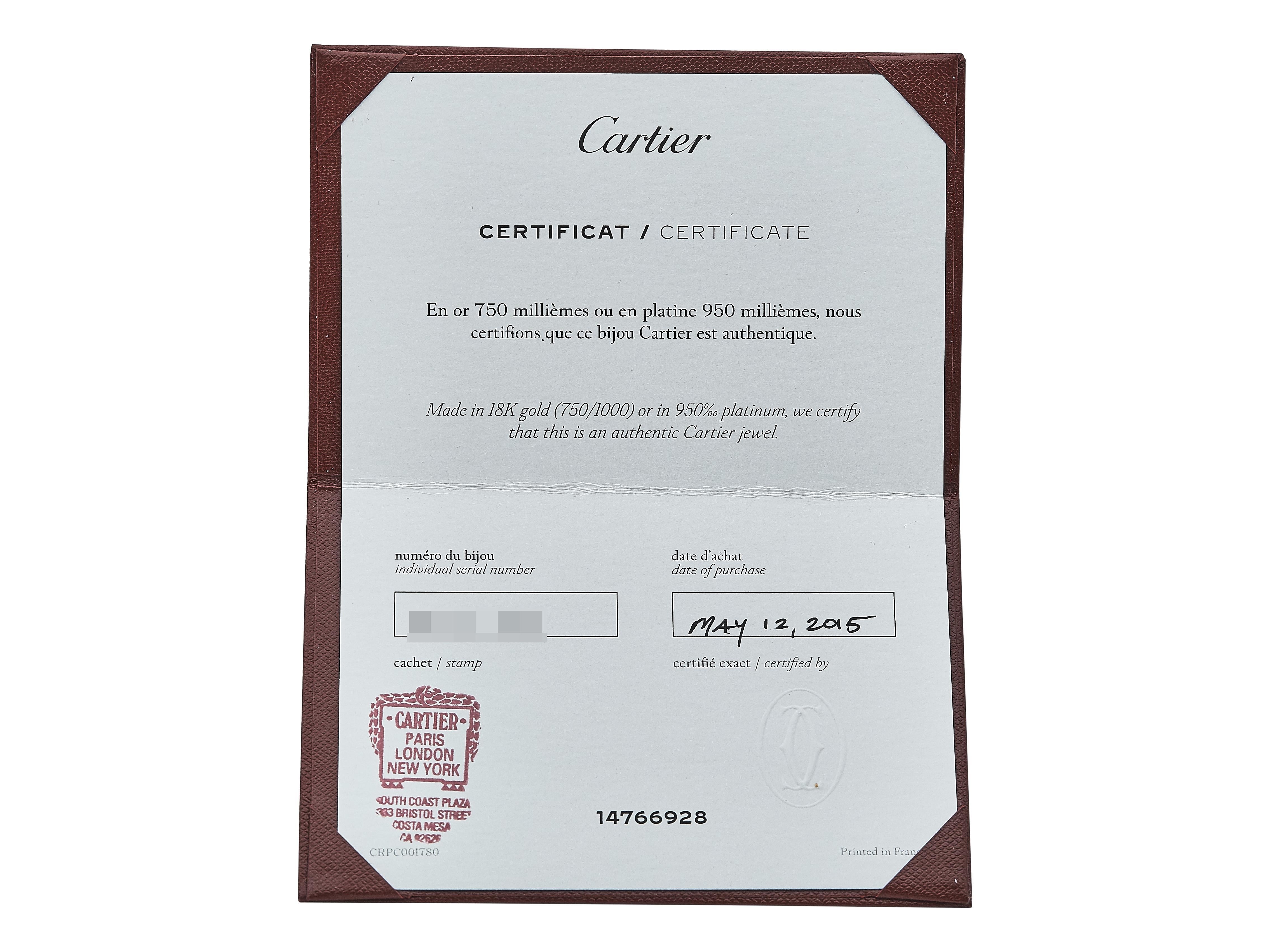 Femenino o masculino Cartier Pulsera del Amor Modelo Clásico 4 Diamantes Oro Amarillo 18K Talla 19 en venta