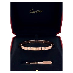 Cartier Love Bracelet Classic Model 4 diamonds Size 20 18k Rose gold Full Set